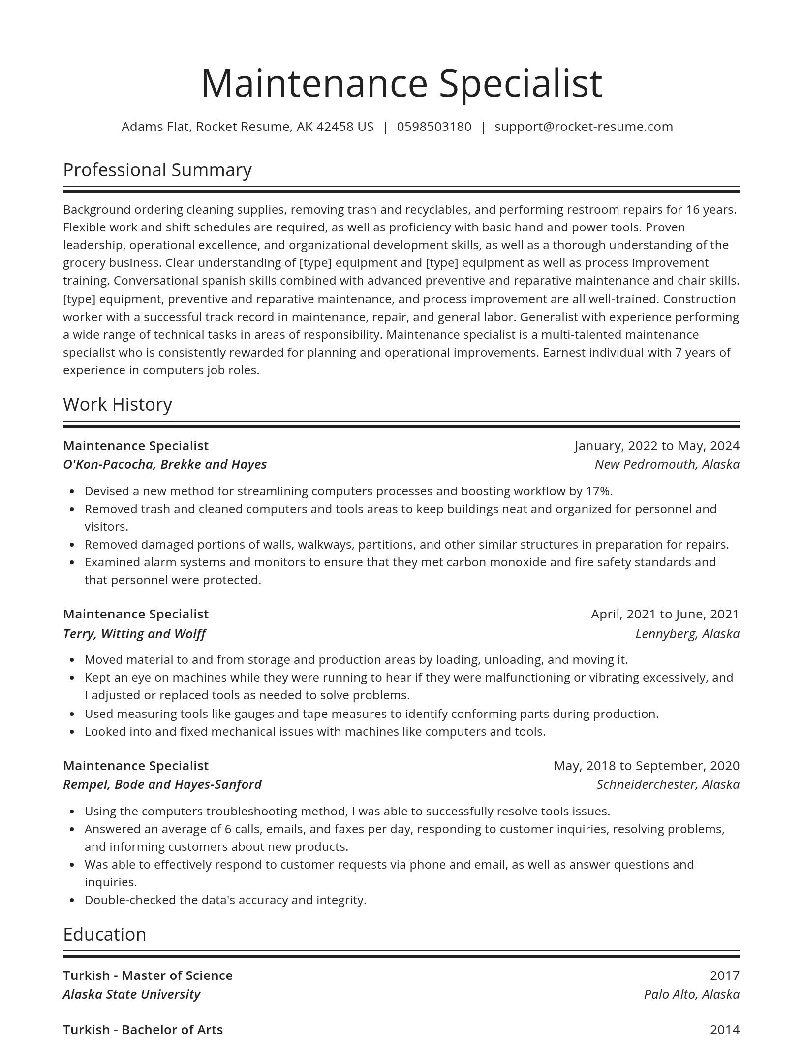 Spotlight resume template