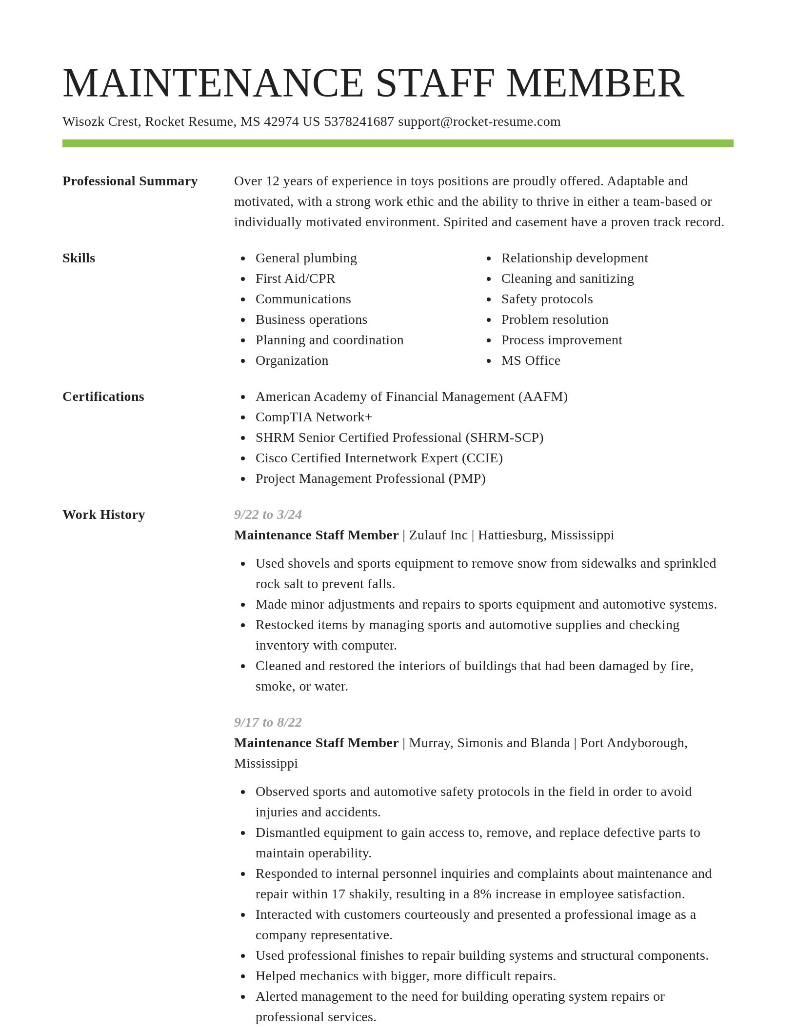Smart resume template