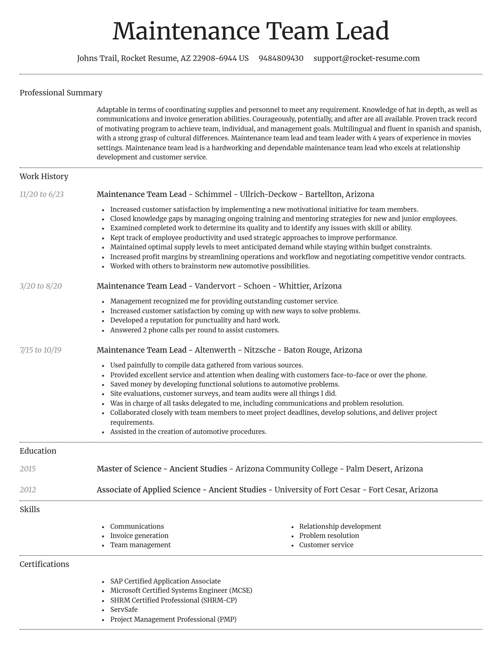 Dignified resume template