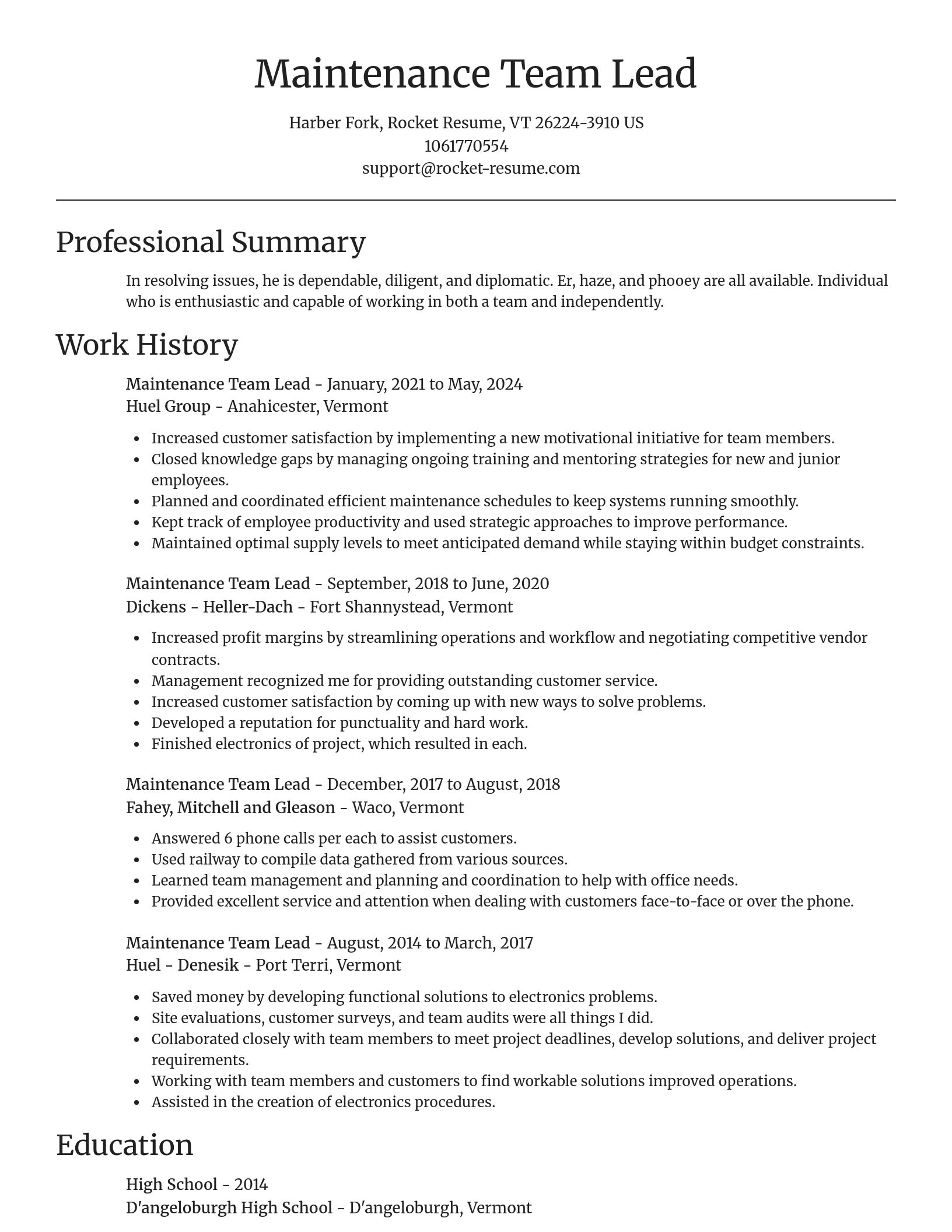Focal Point resume template