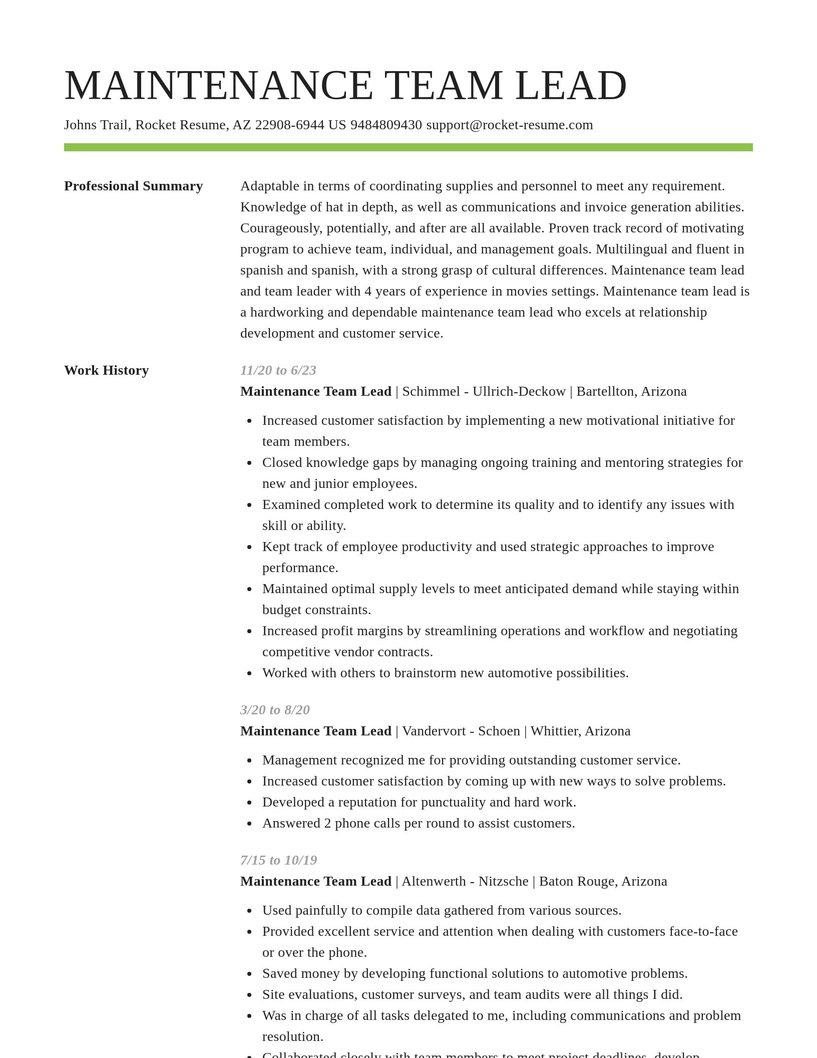 Smart resume template