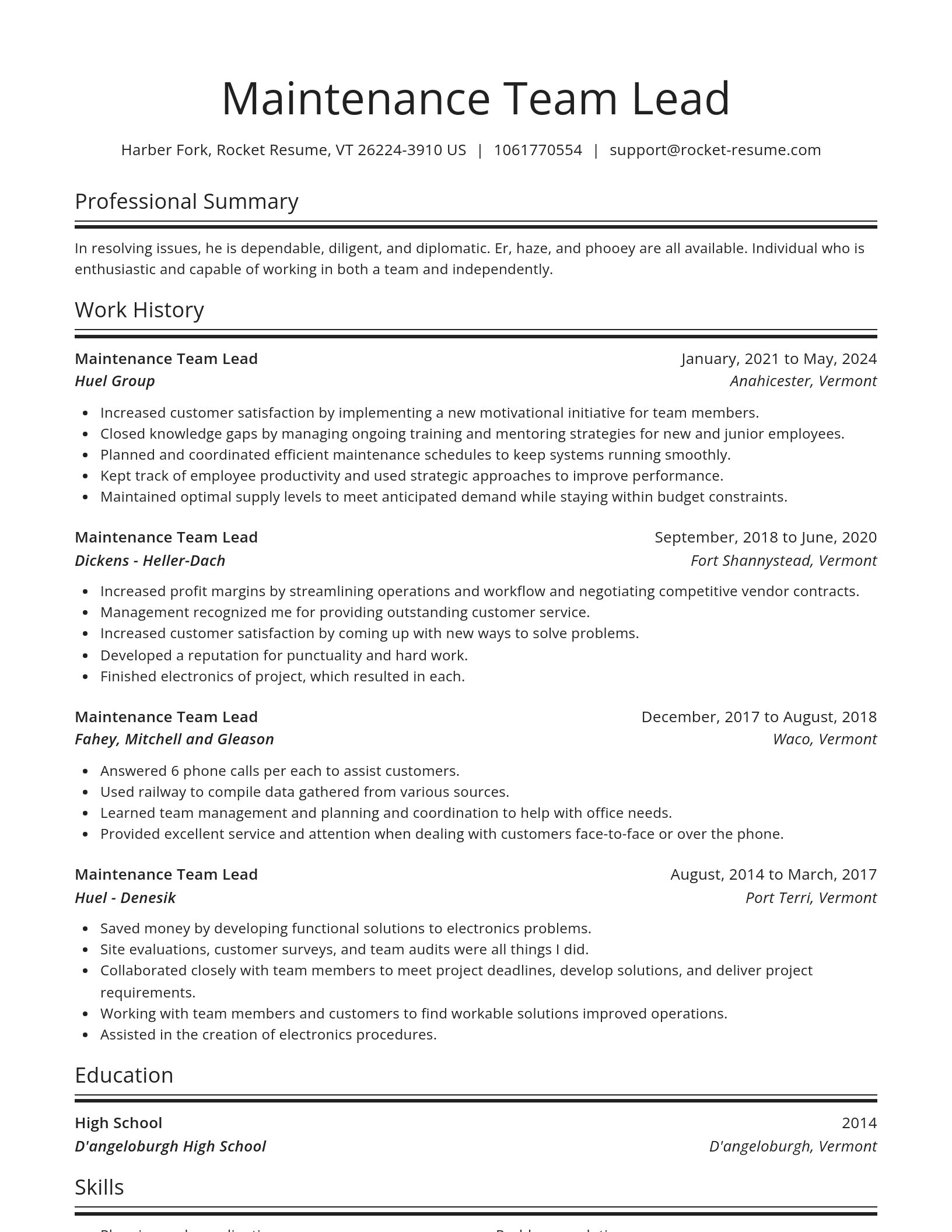 Spotlight resume template