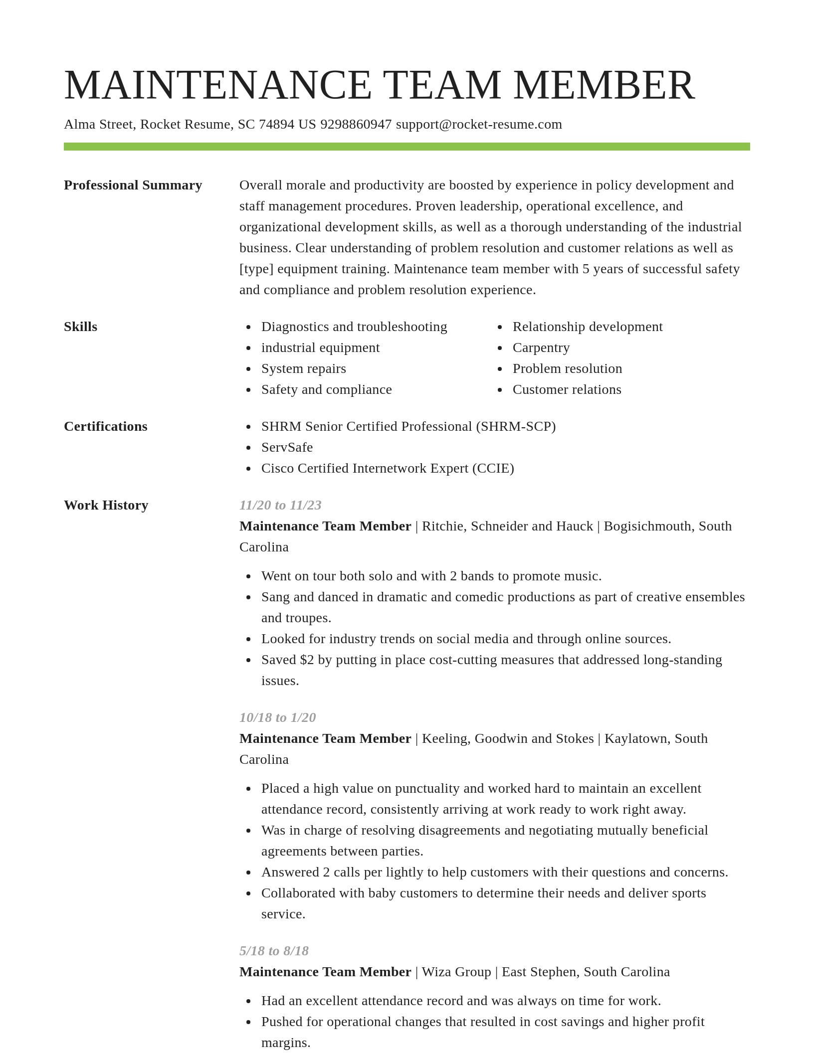 Smart resume template