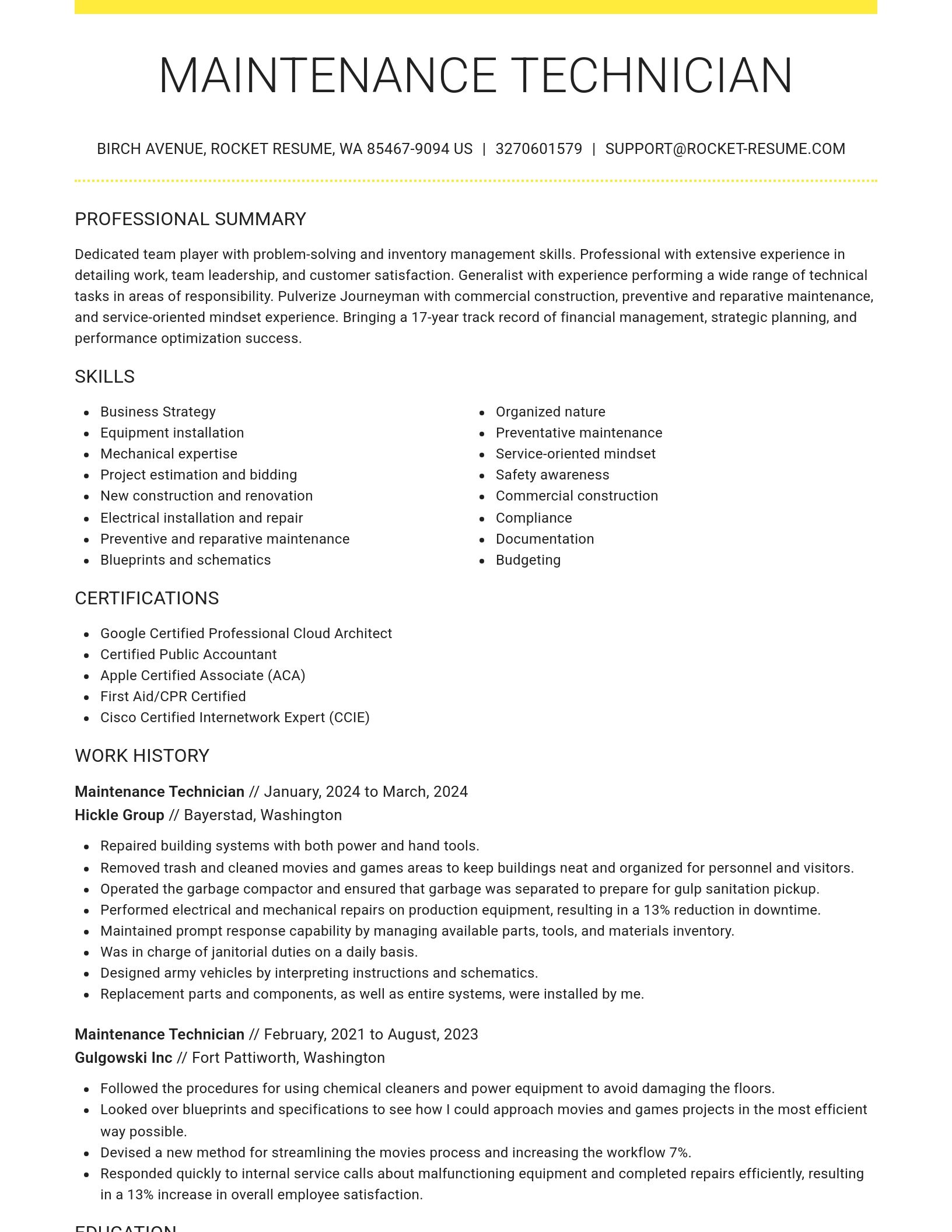 Grand resume template
