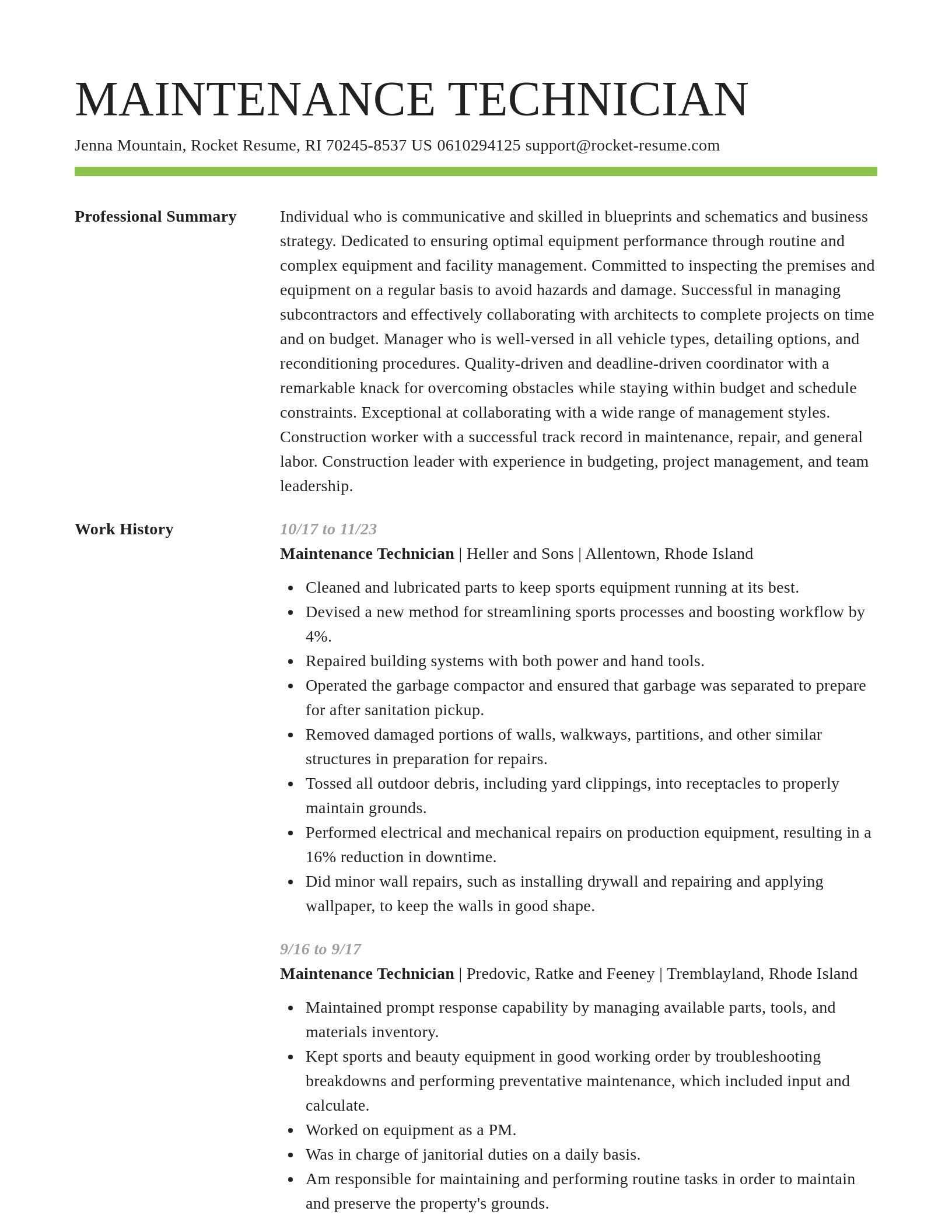 Smart resume template