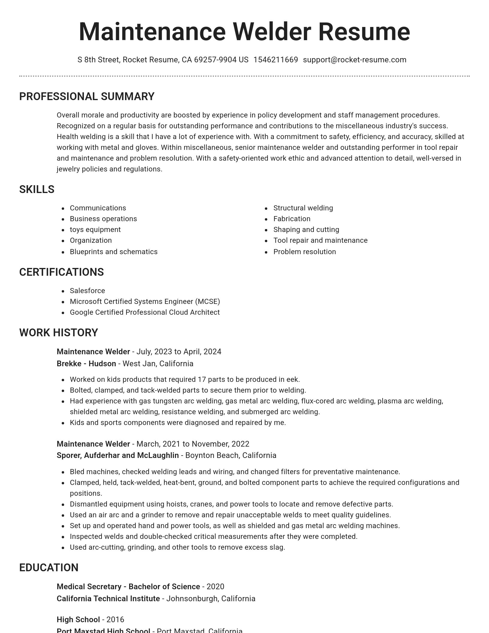 Brilliant resume template