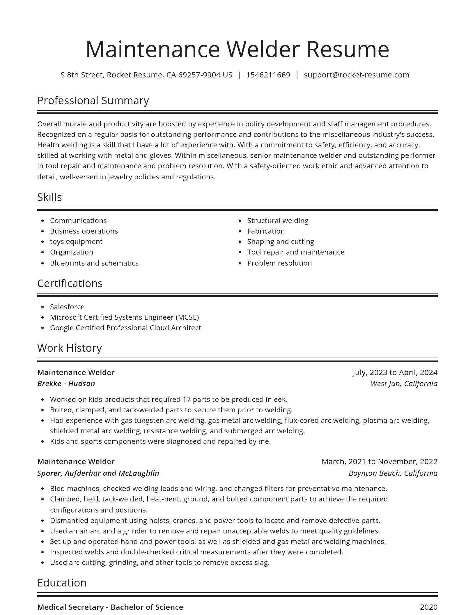 Spotlight resume template