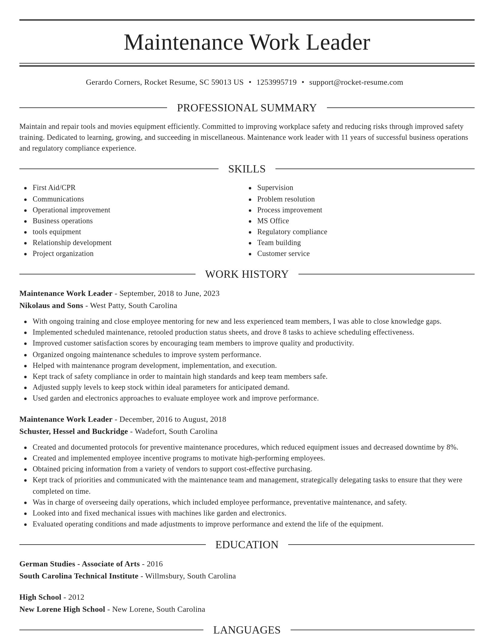 Elegant resume template