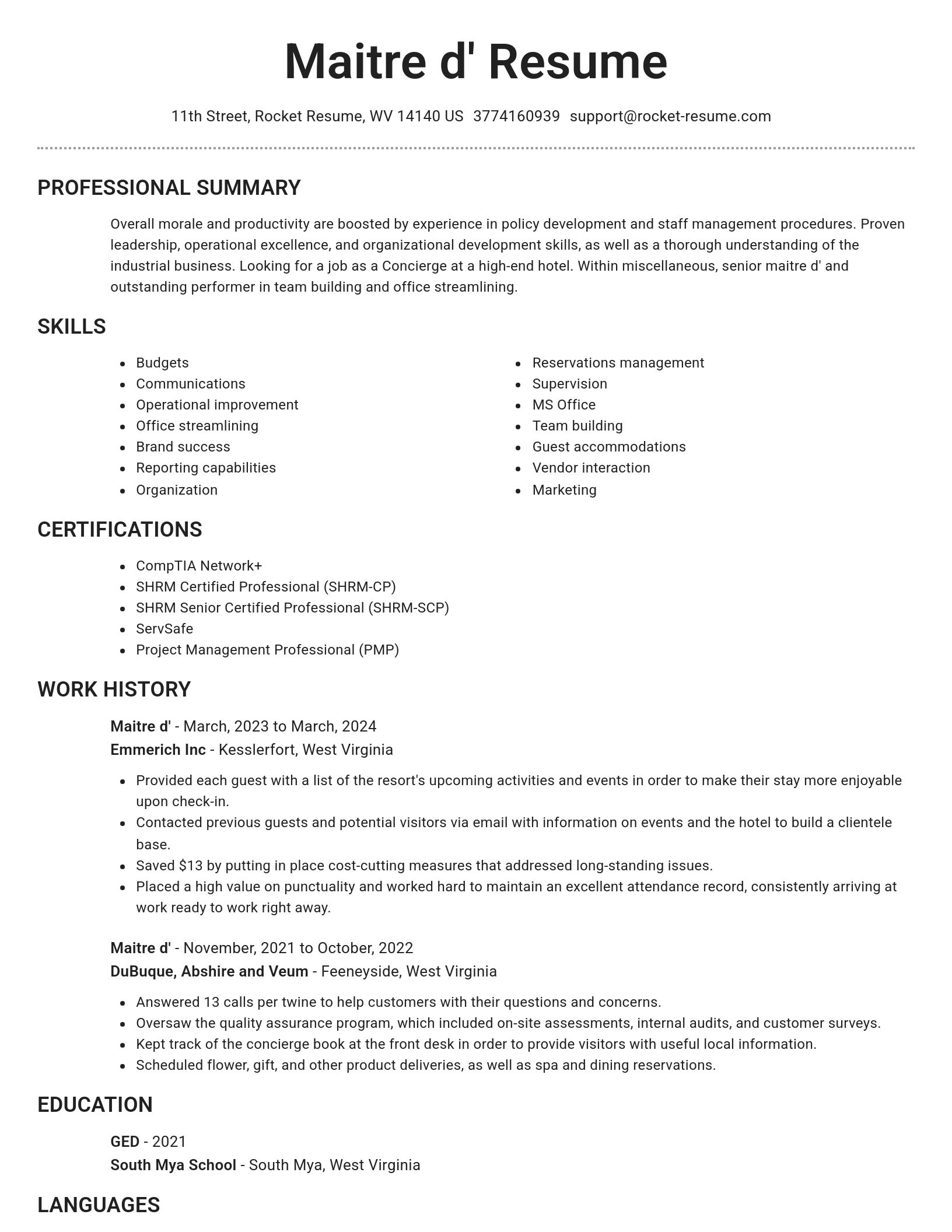 Brilliant resume template