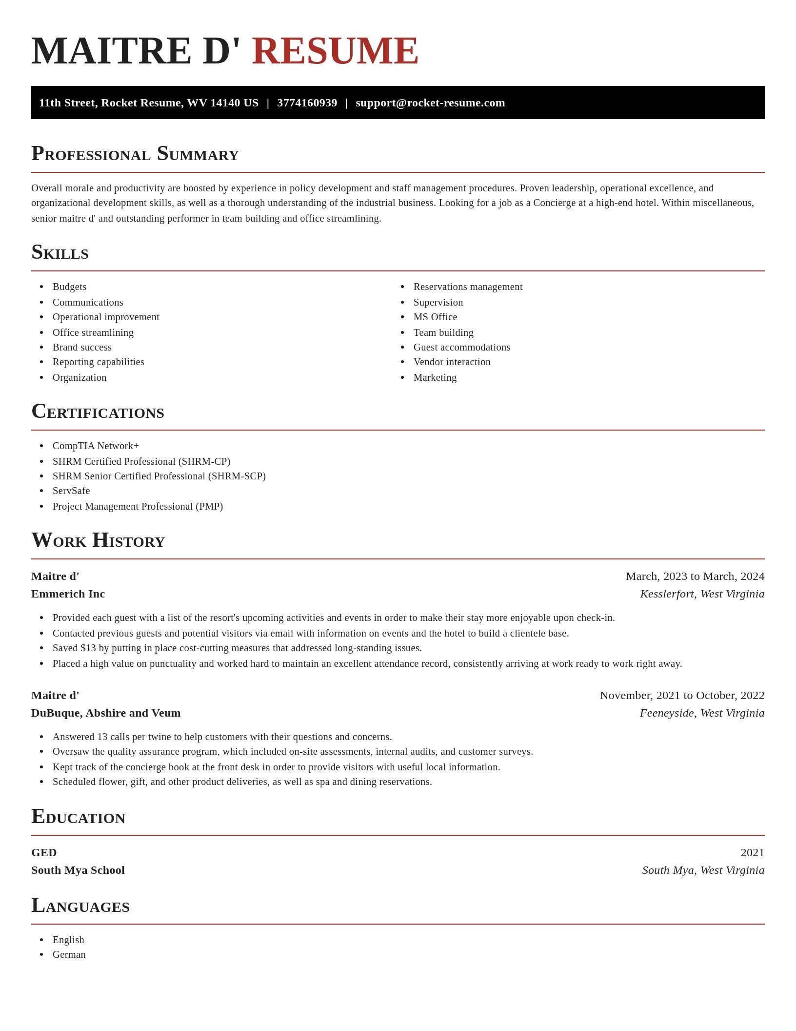 Exquisite resume template