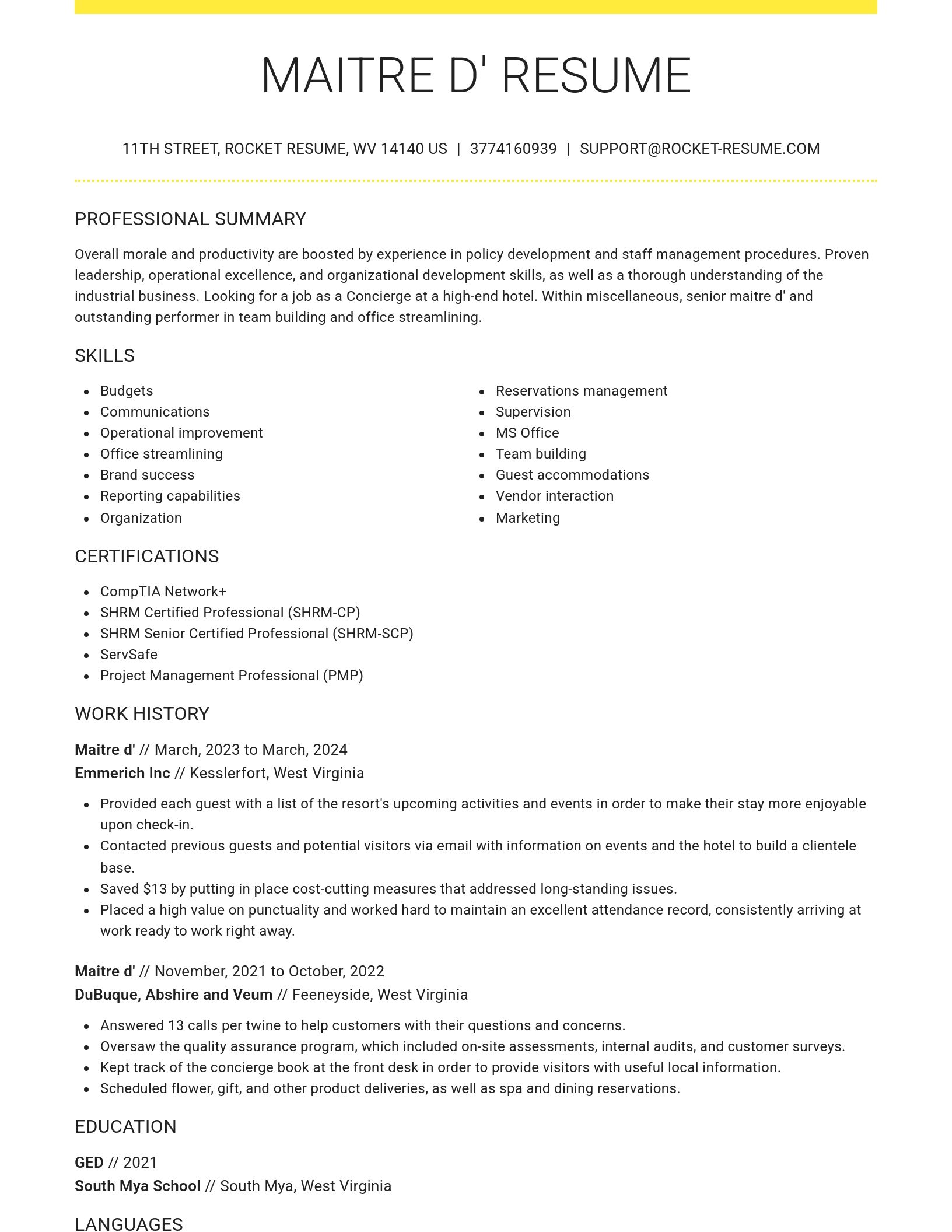 Grand resume template