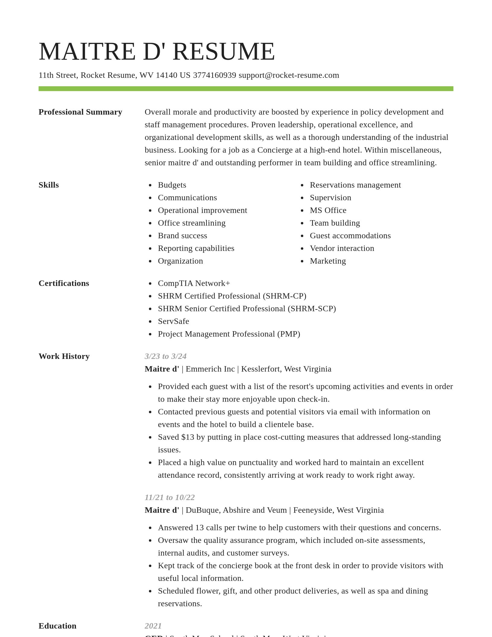 Smart resume template