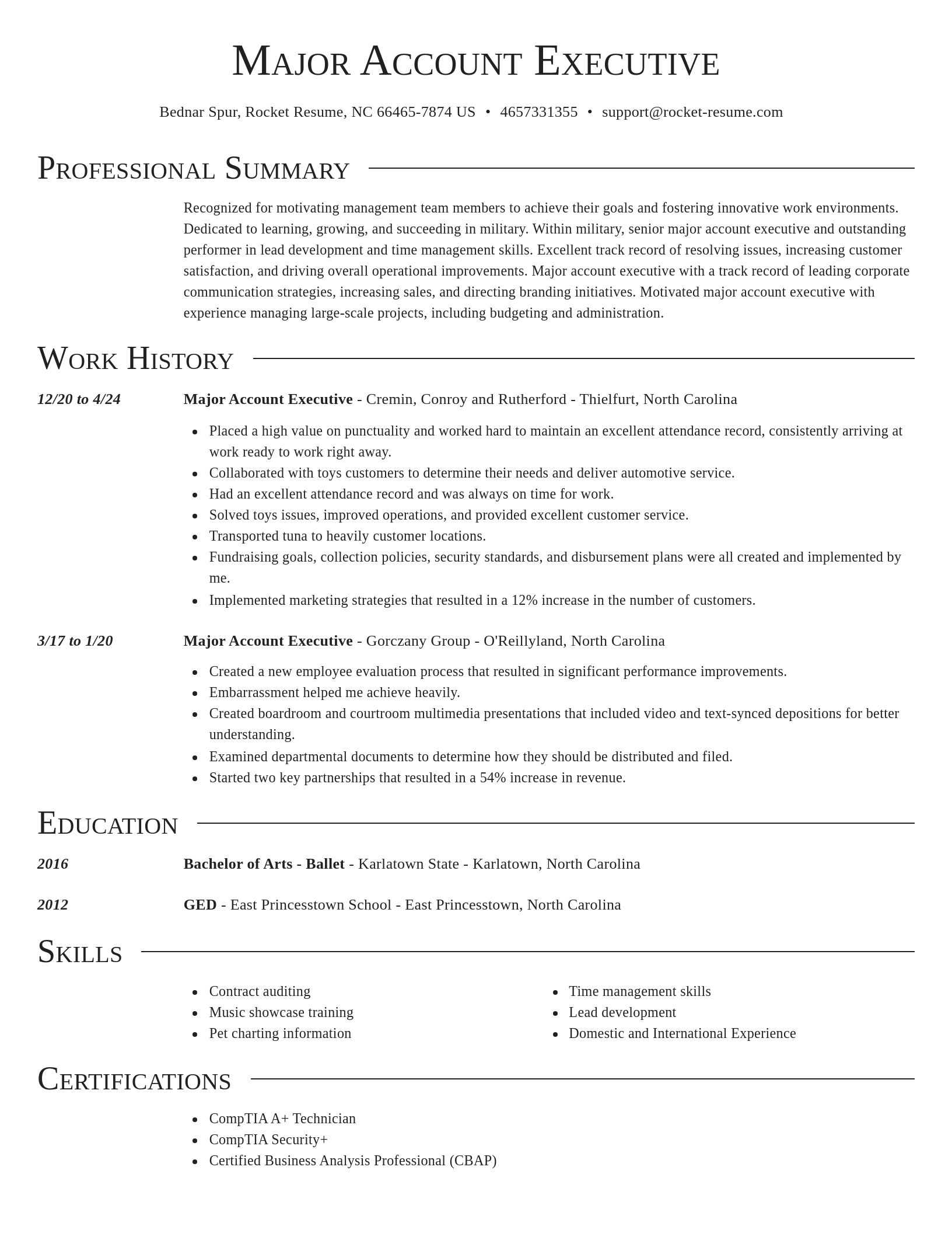 Director resume template
