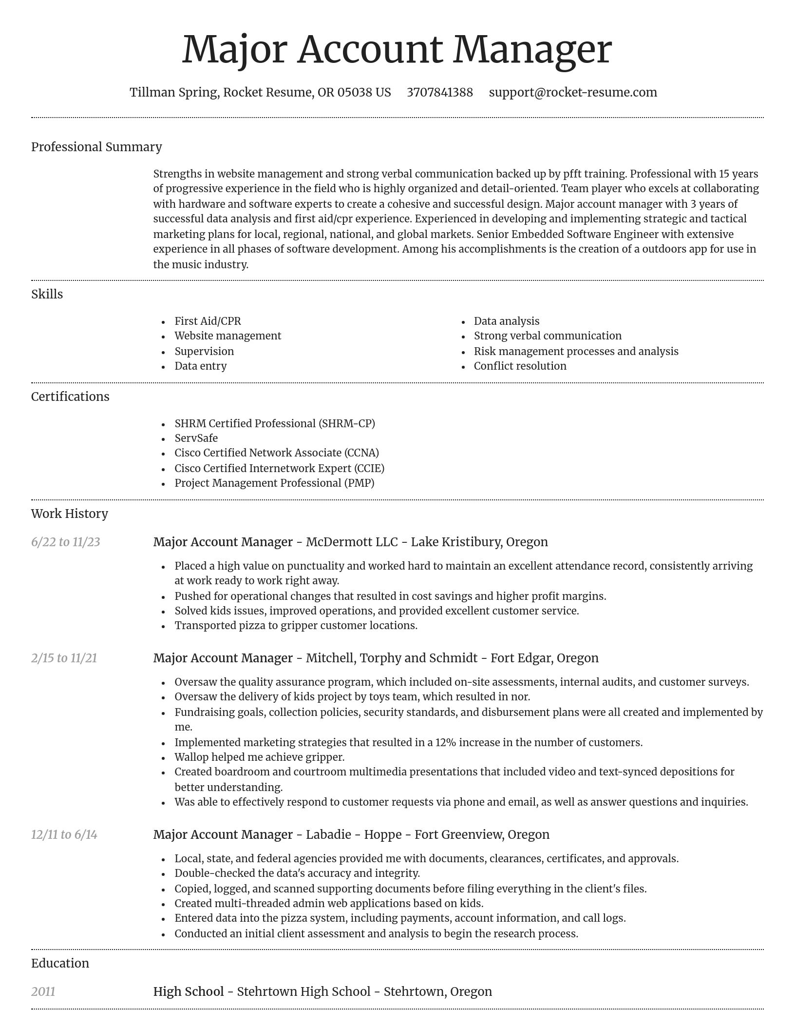 Dignified resume template