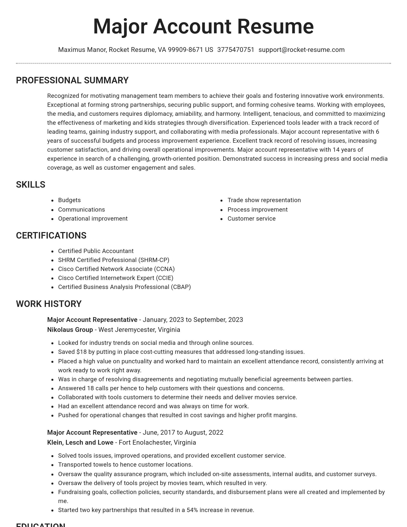 Brilliant resume template