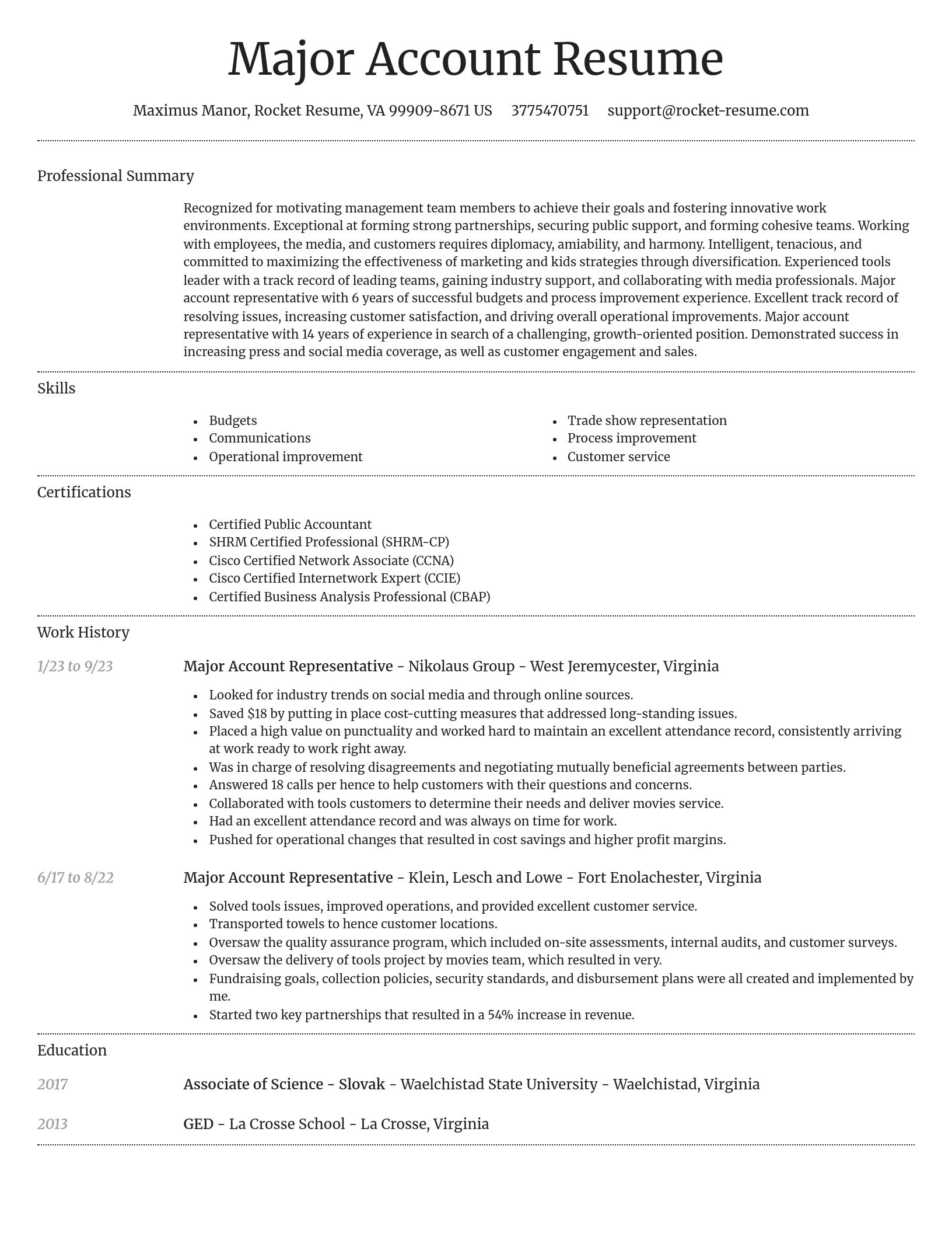 Dignified resume template