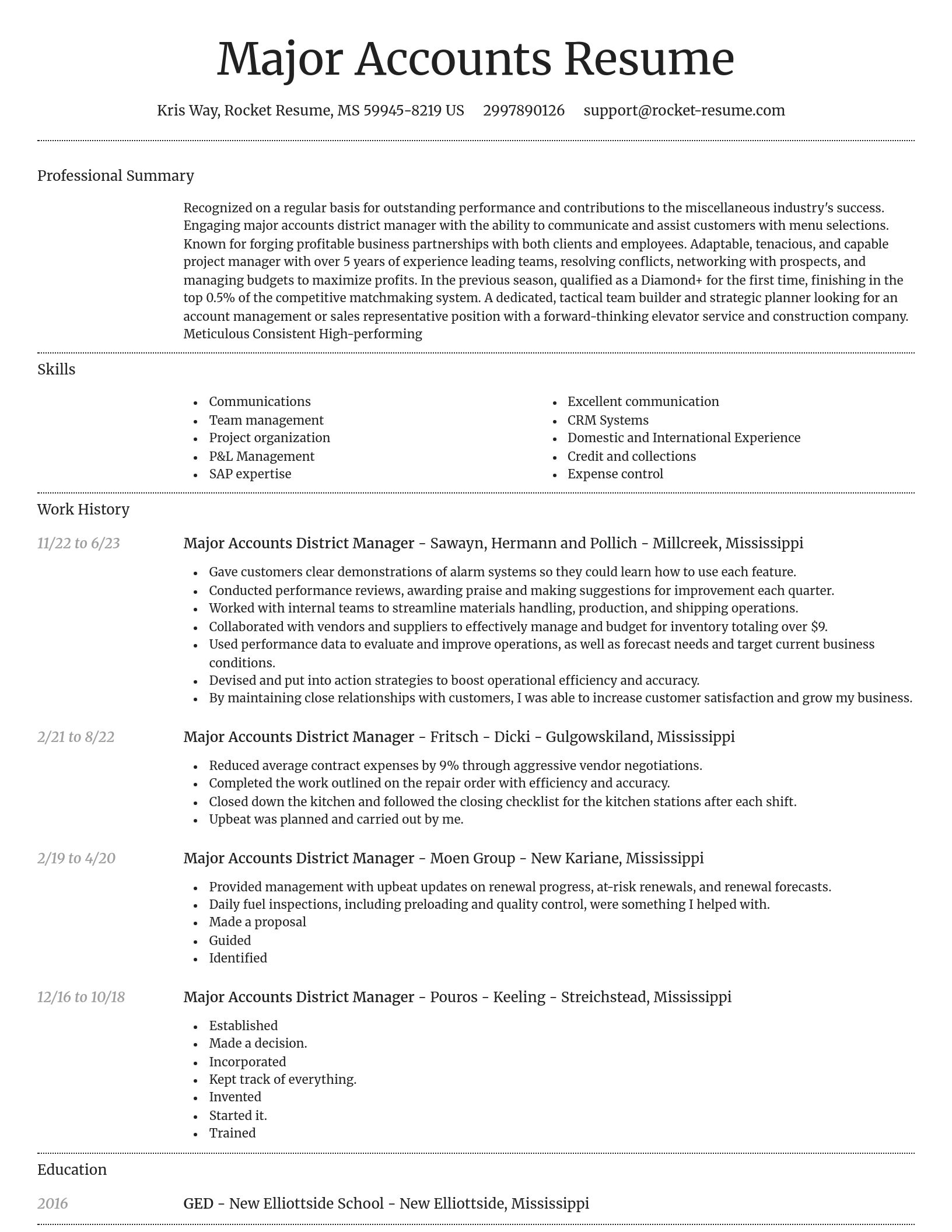 Dignified resume template