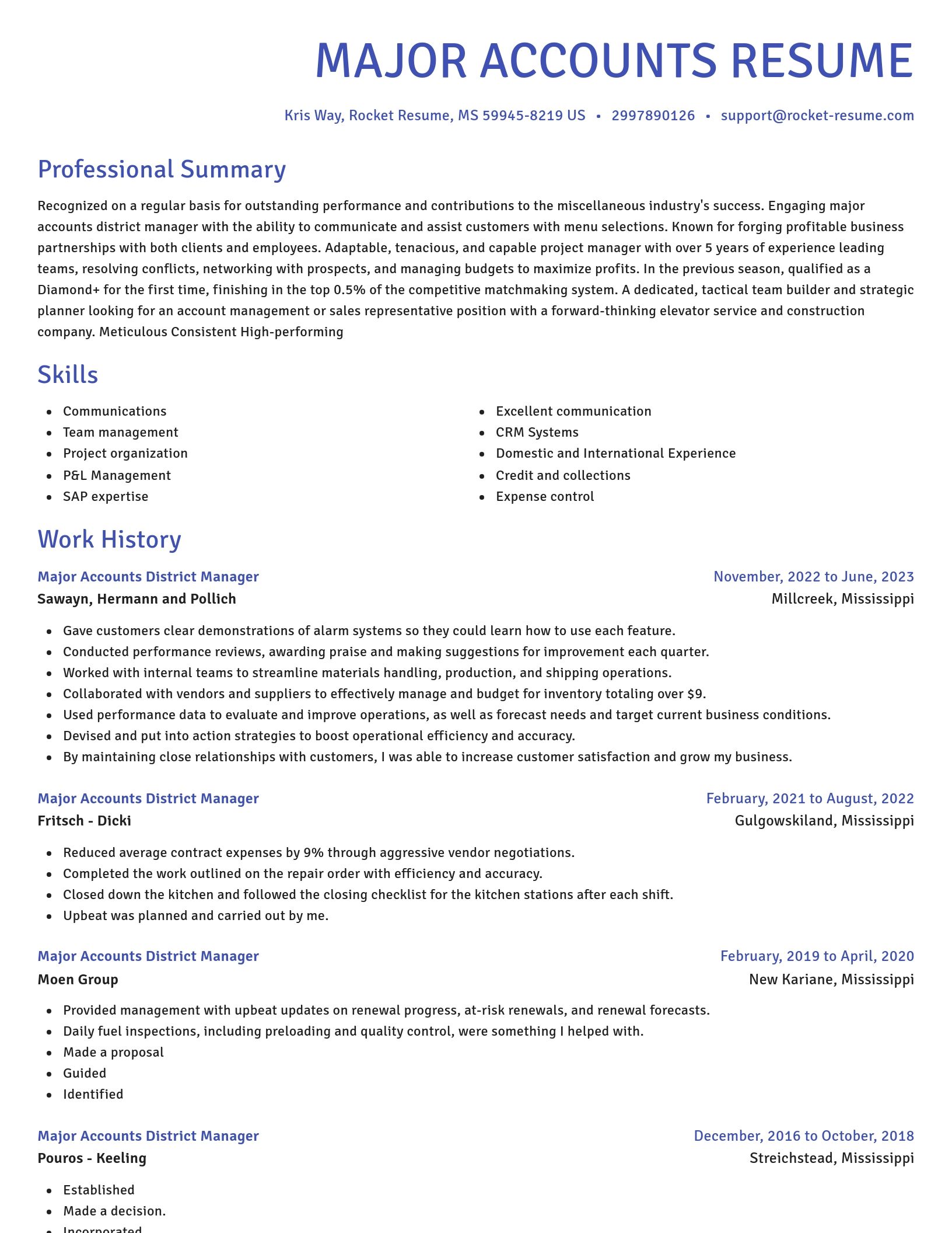 Novel resume template