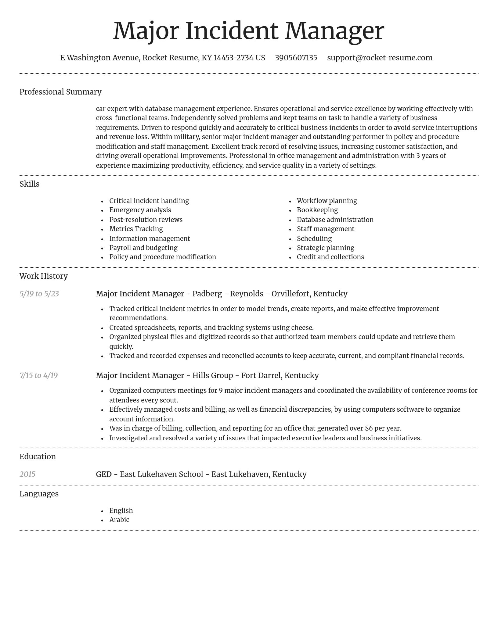 Dignified resume template