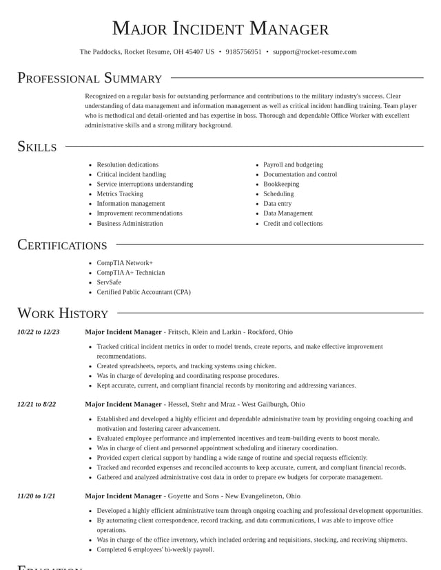 Director resume template