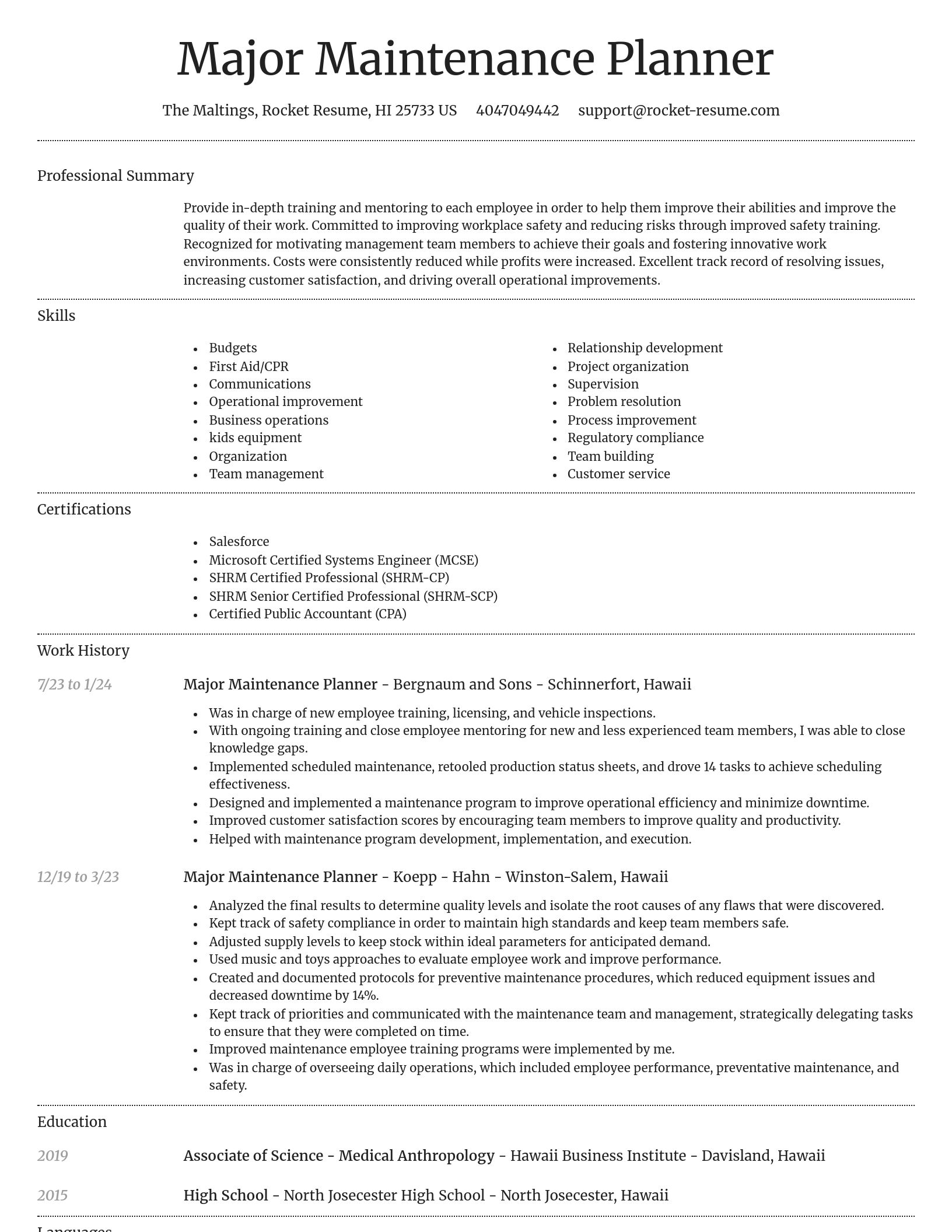 Dignified resume template