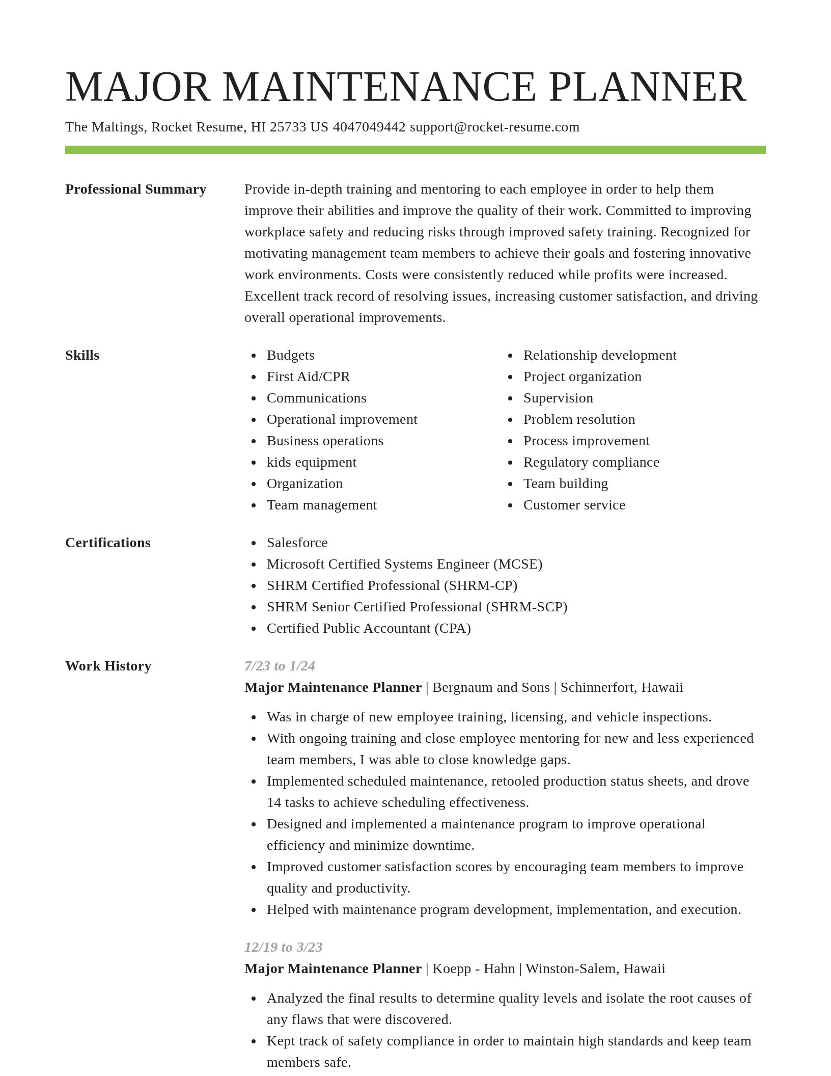 Smart resume template