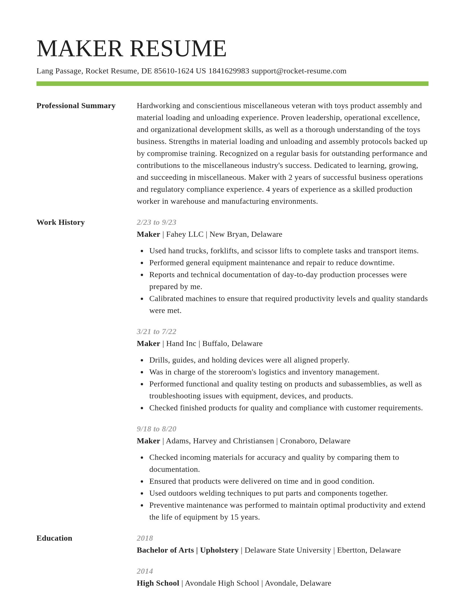 Smart resume template