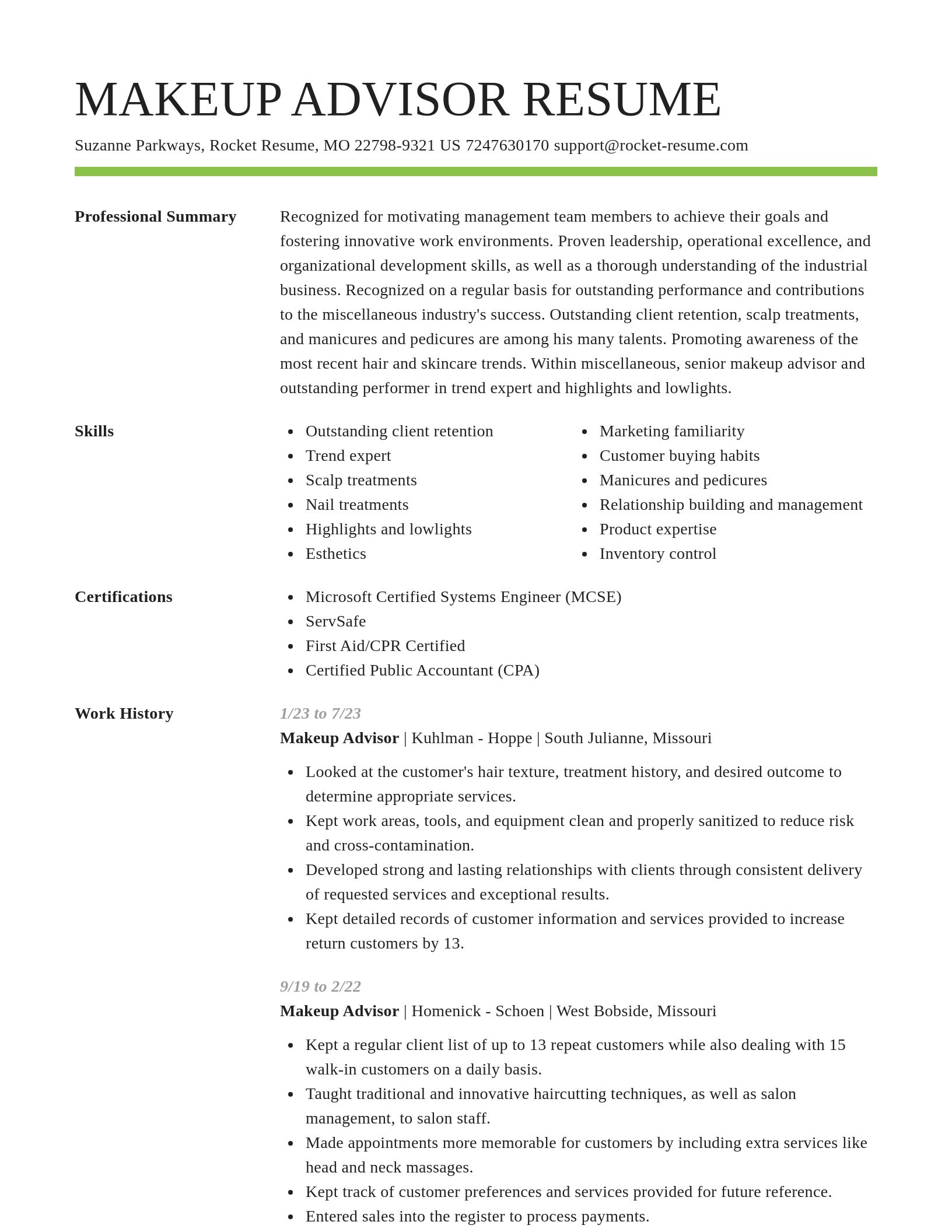Smart resume template