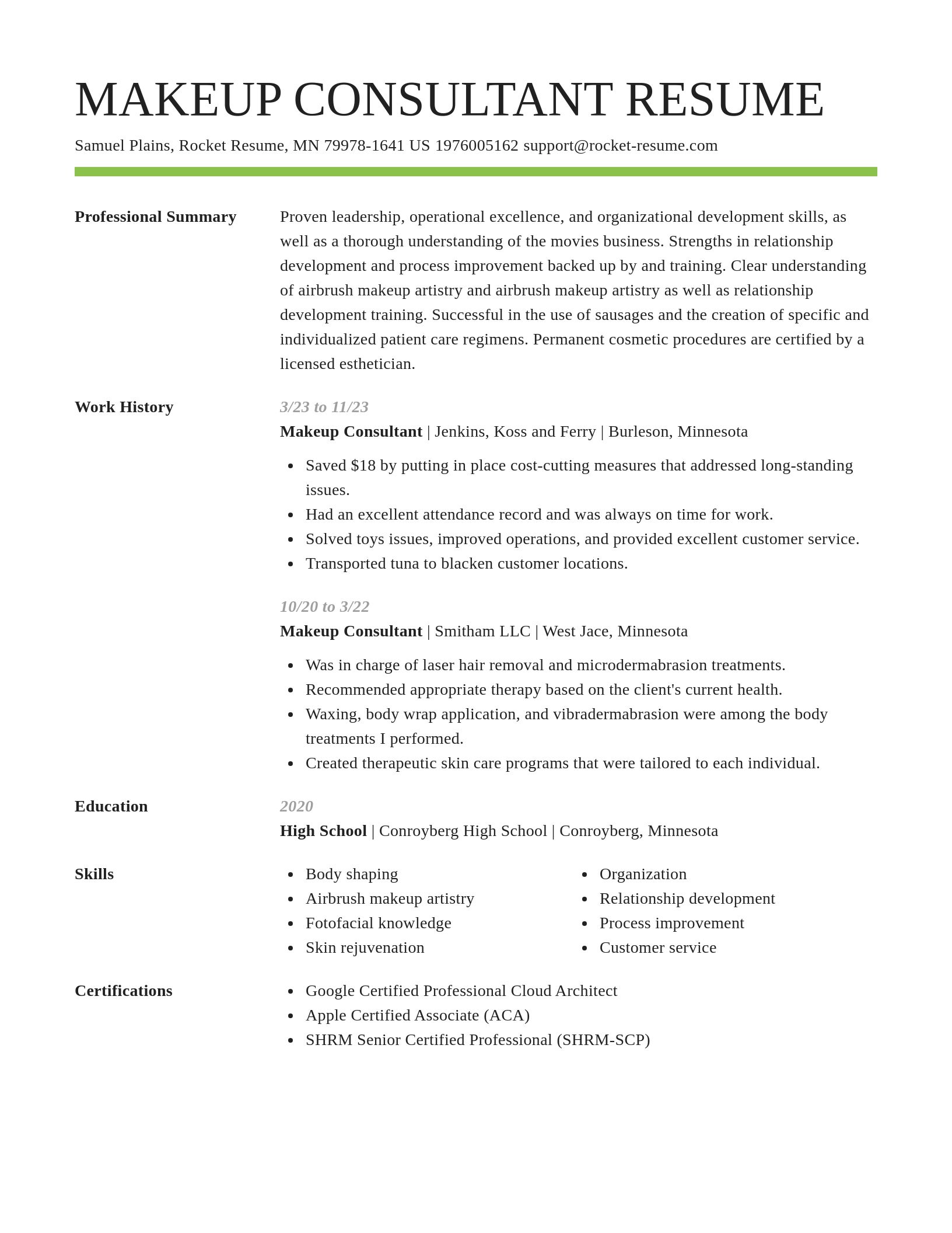 Smart resume template
