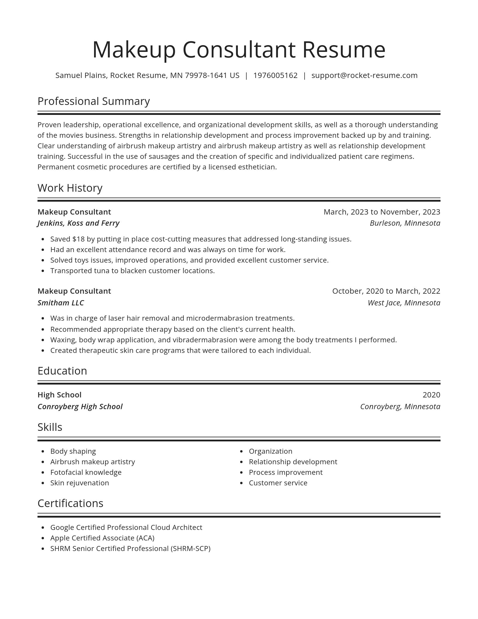 Spotlight resume template