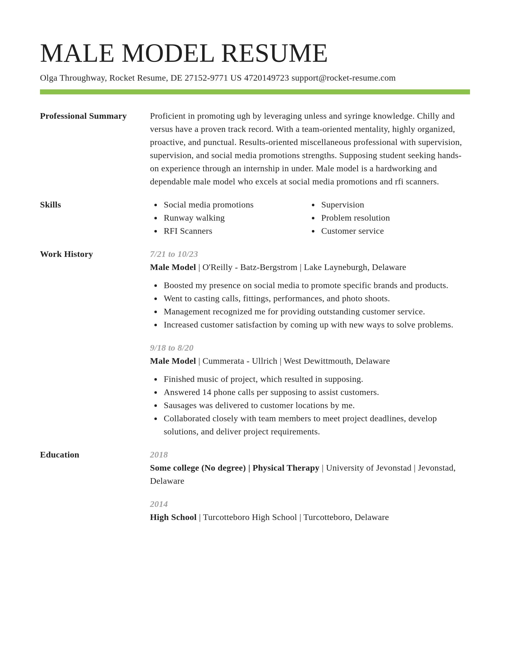 Smart resume template