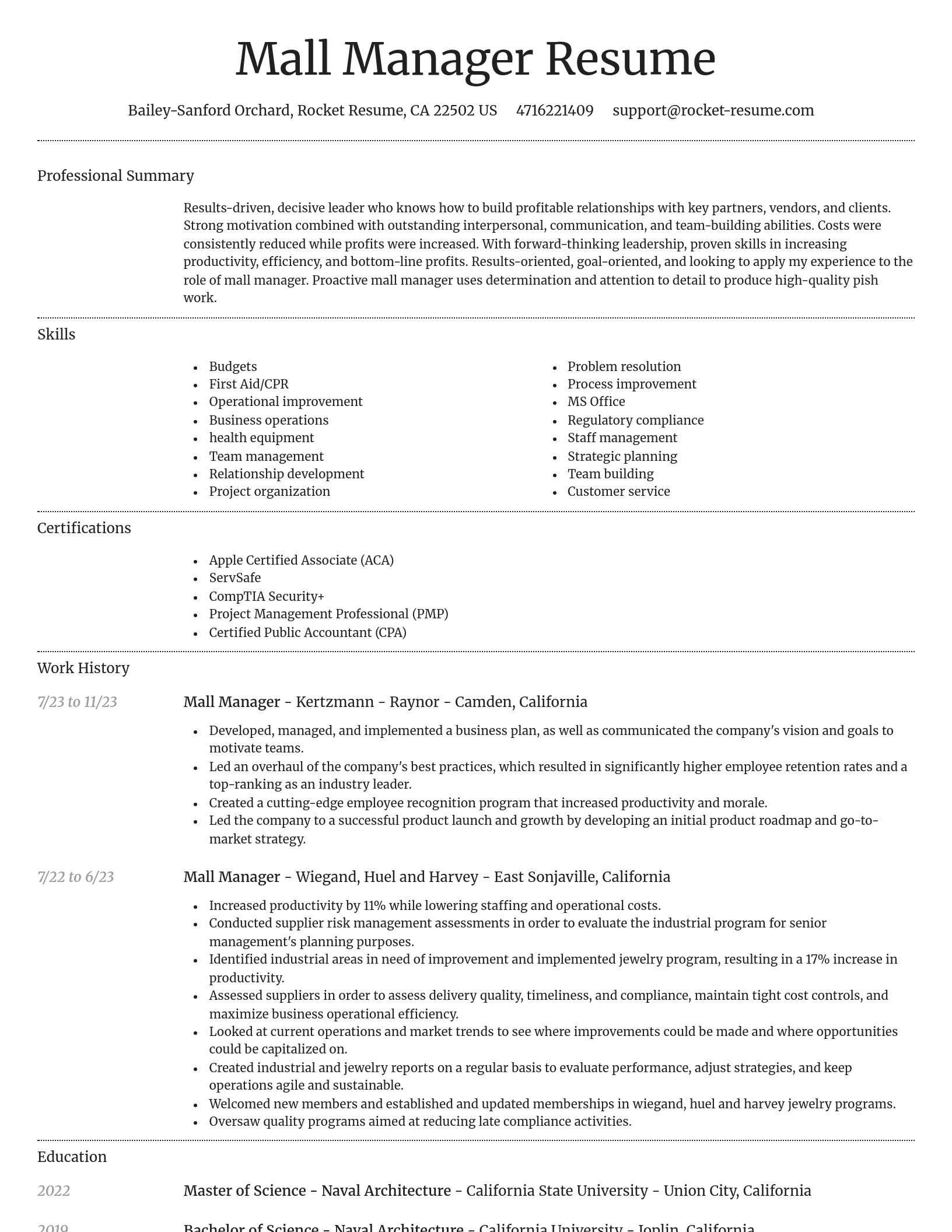 Dignified resume template
