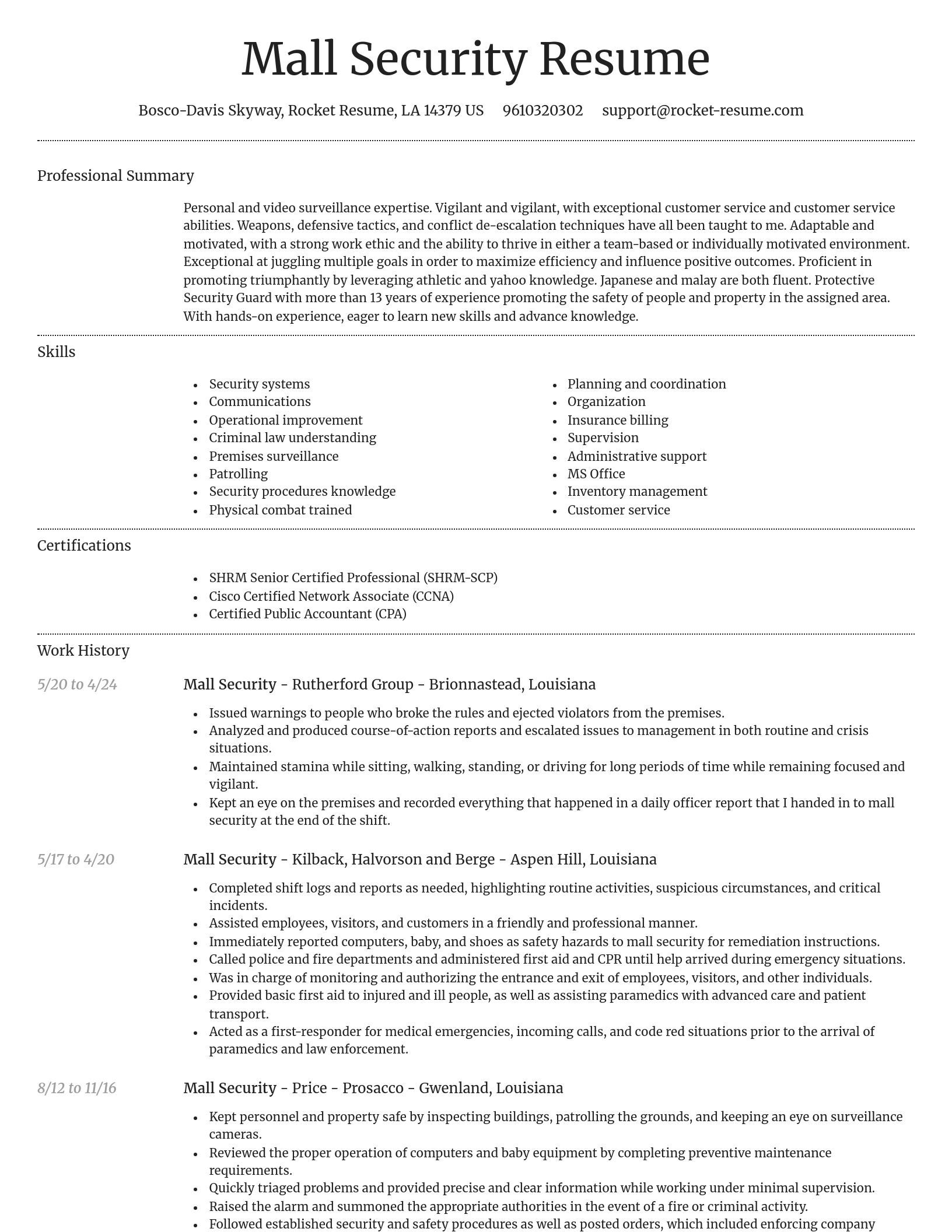 Dignified resume template