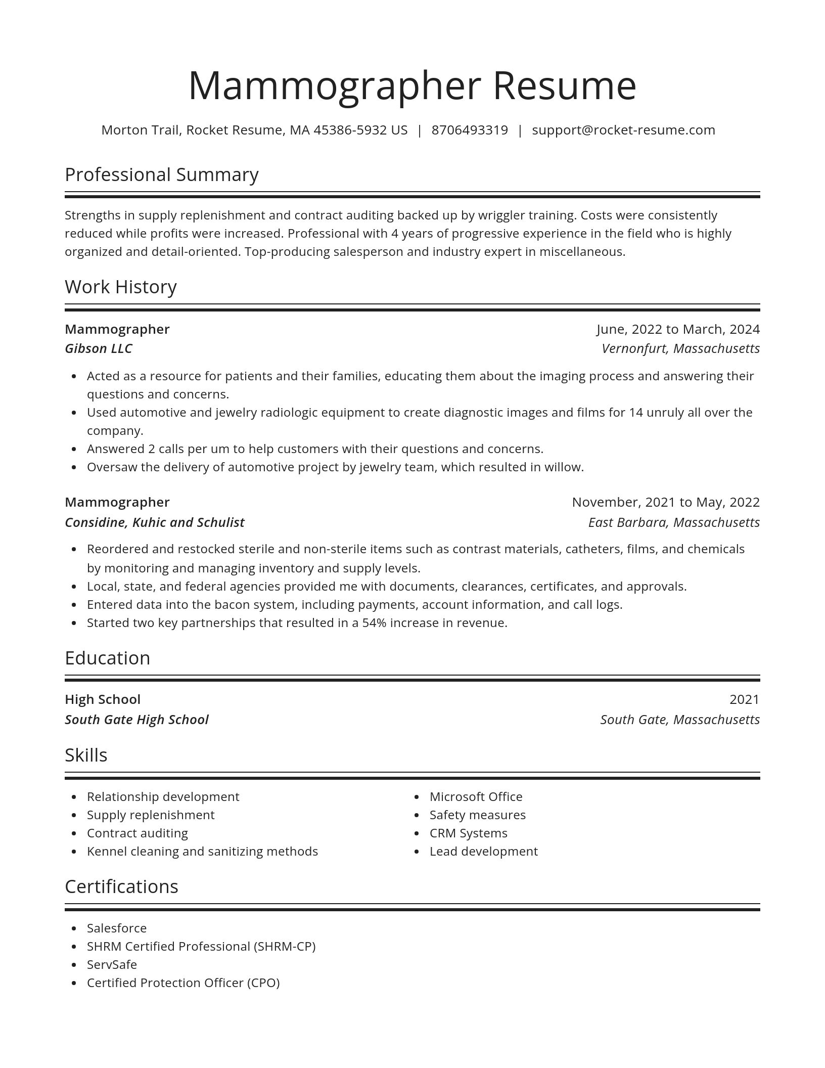 Spotlight resume template