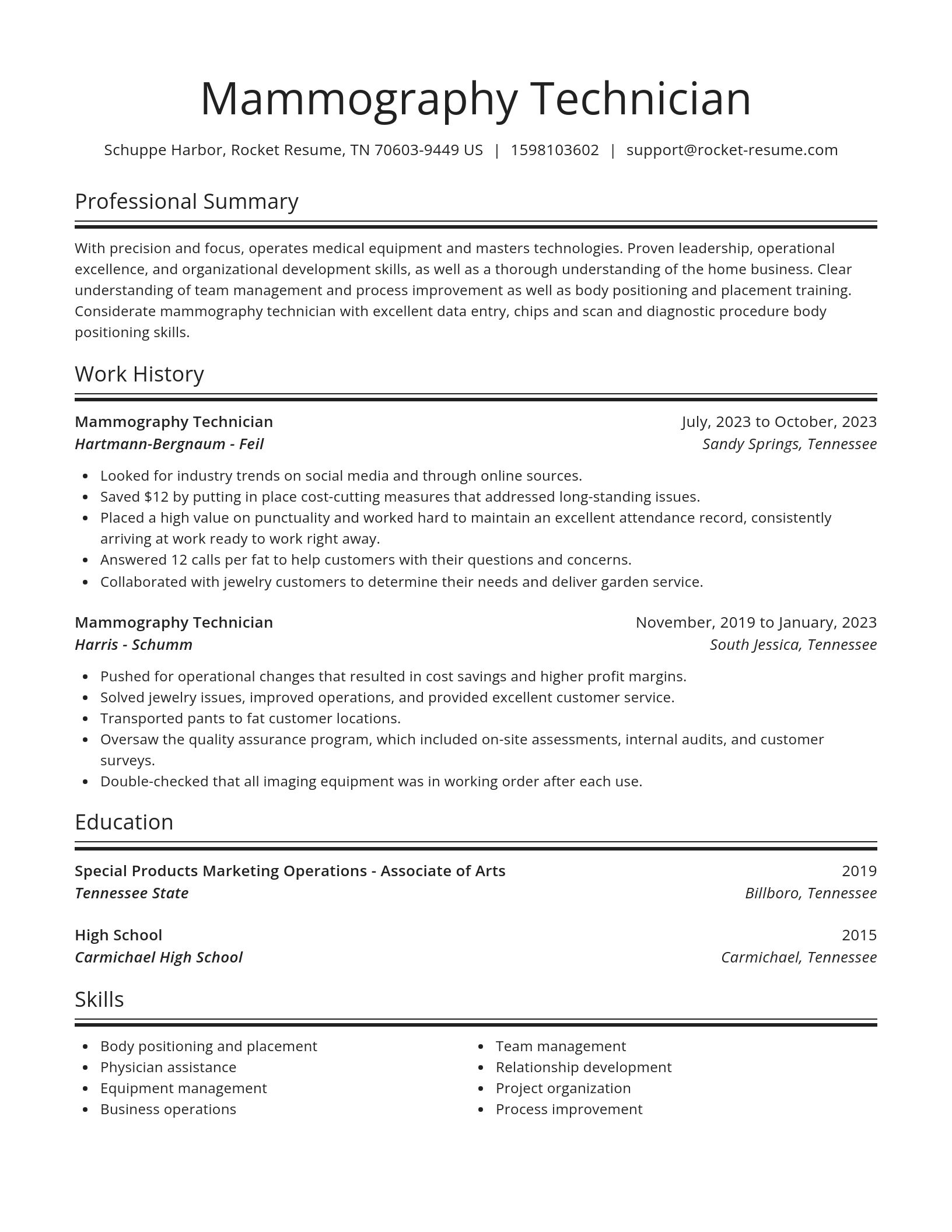 Spotlight resume template