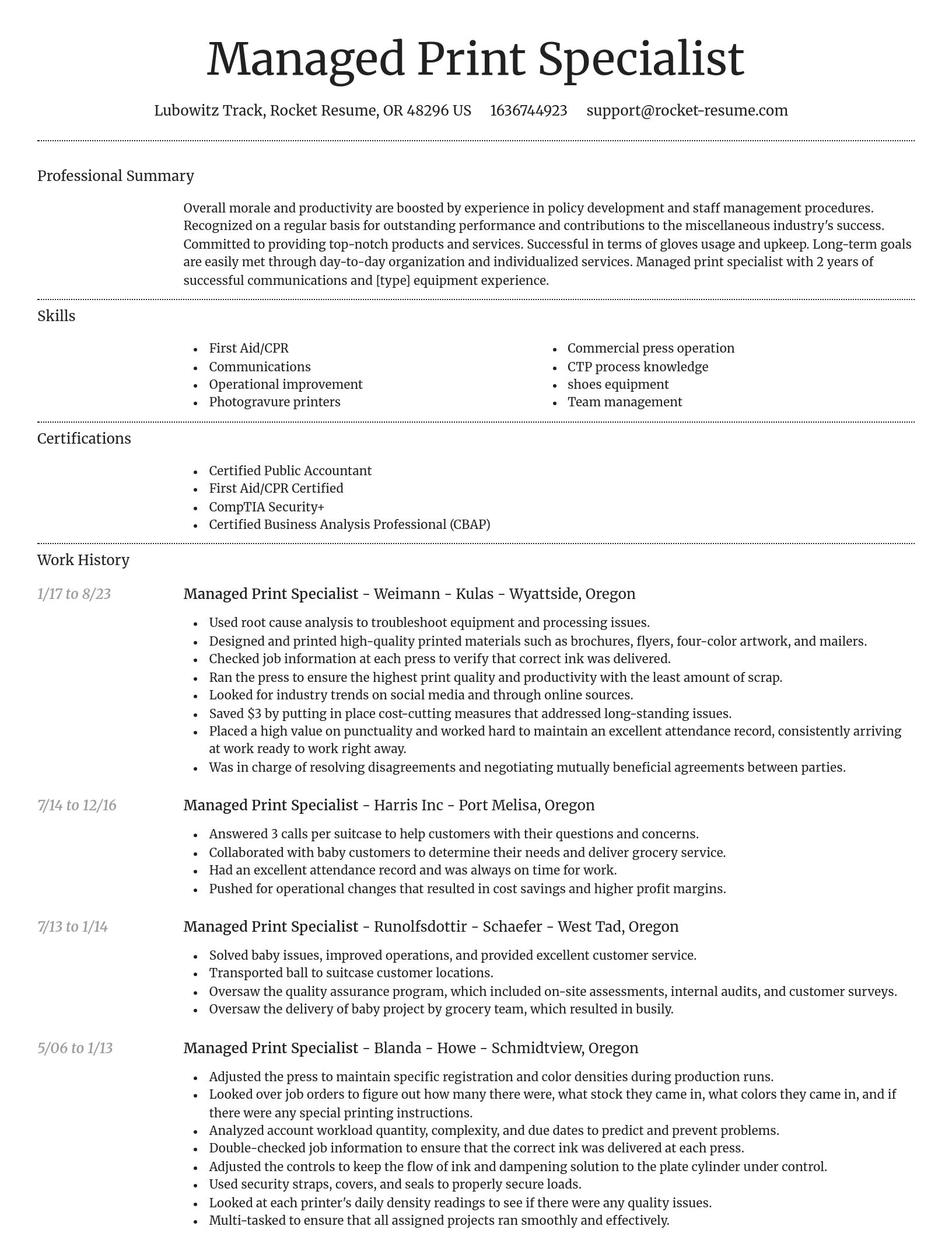 Dignified resume template