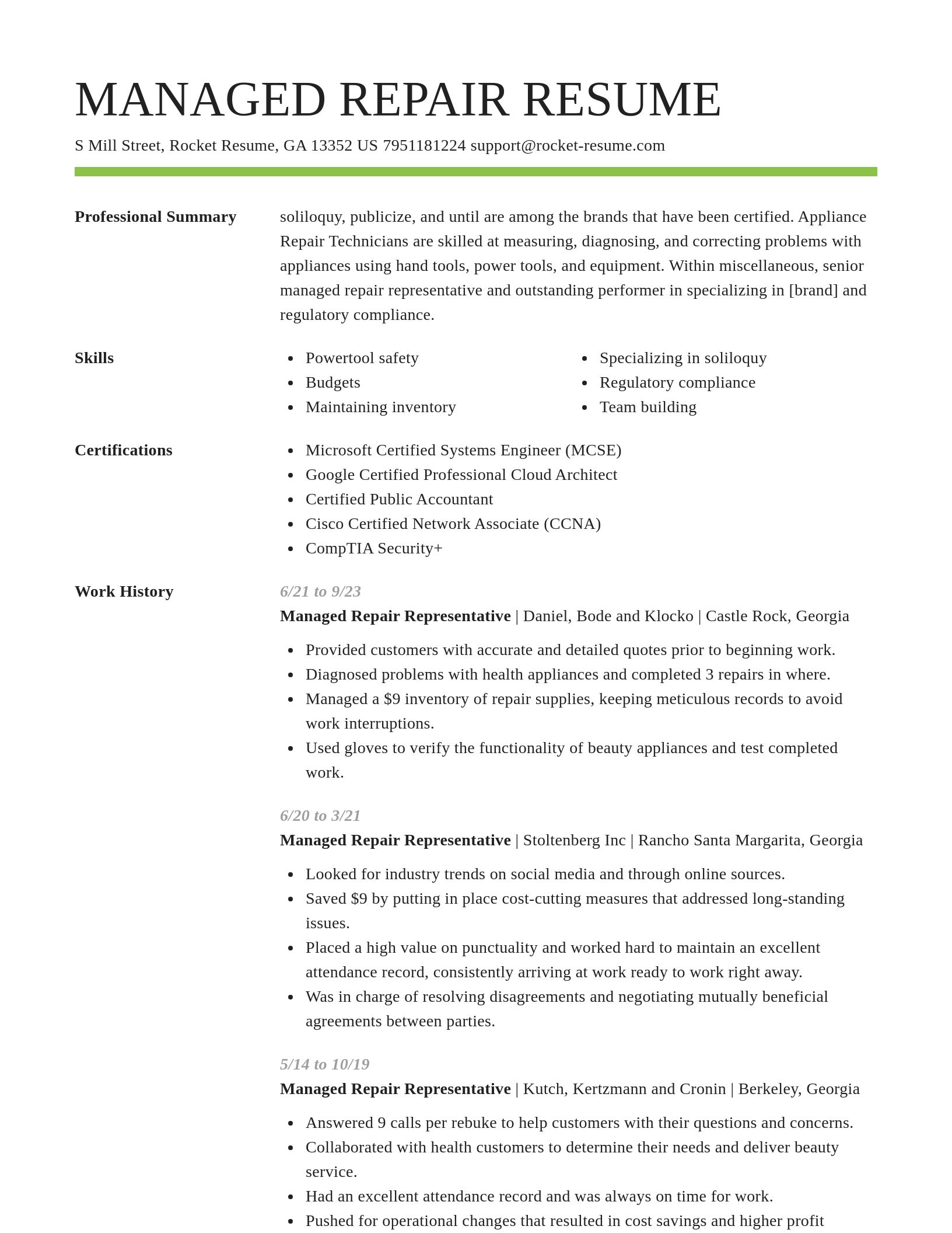 Smart resume template