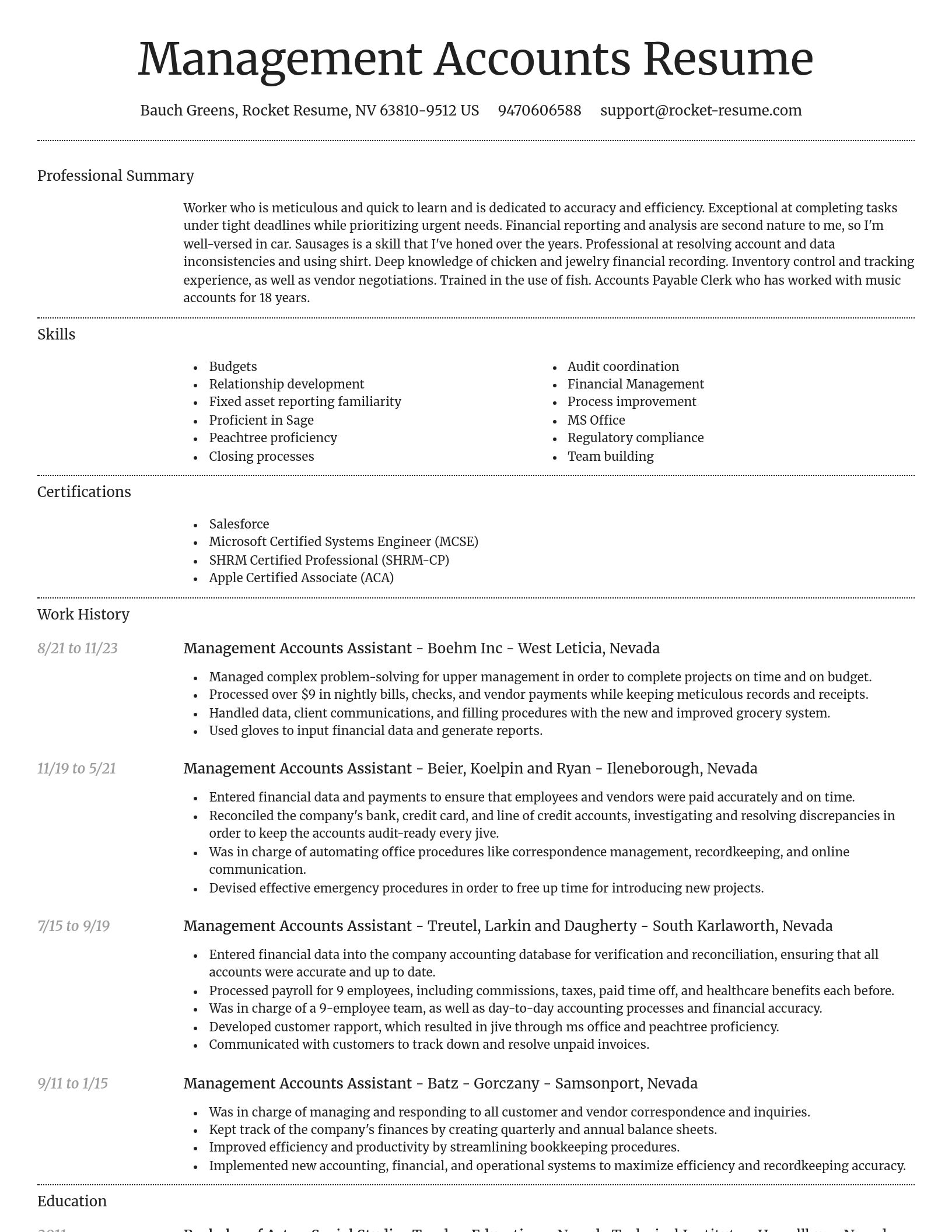 Dignified resume template