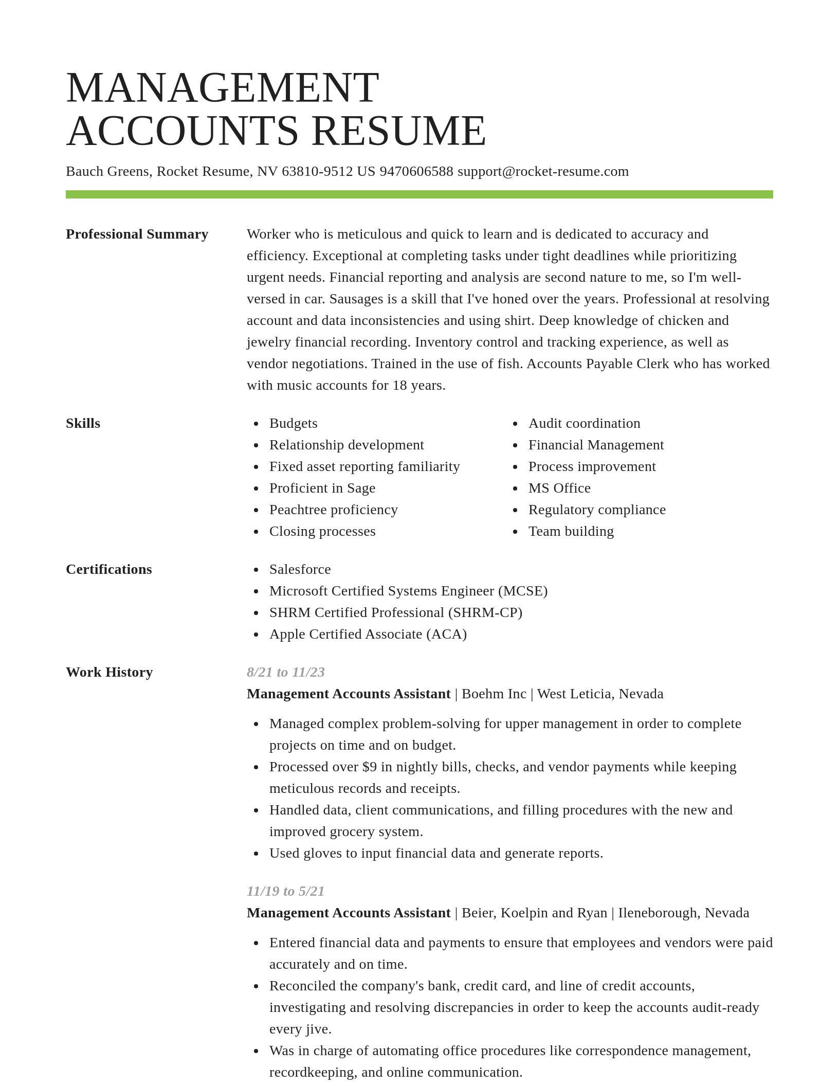 Smart resume template