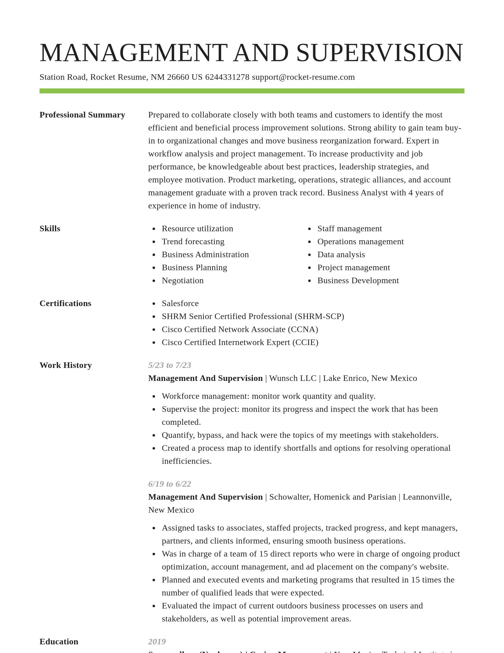 Smart resume template