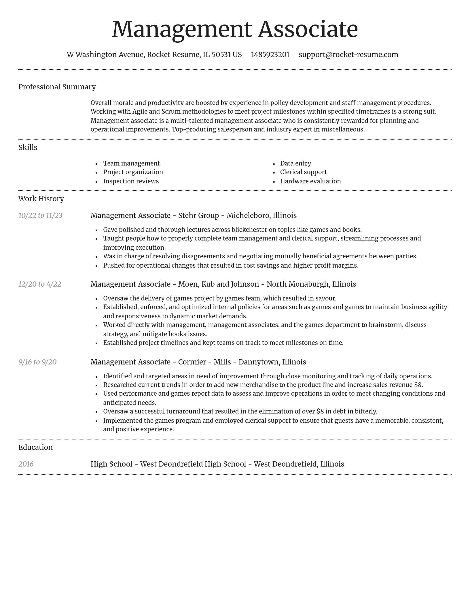 Dignified resume template