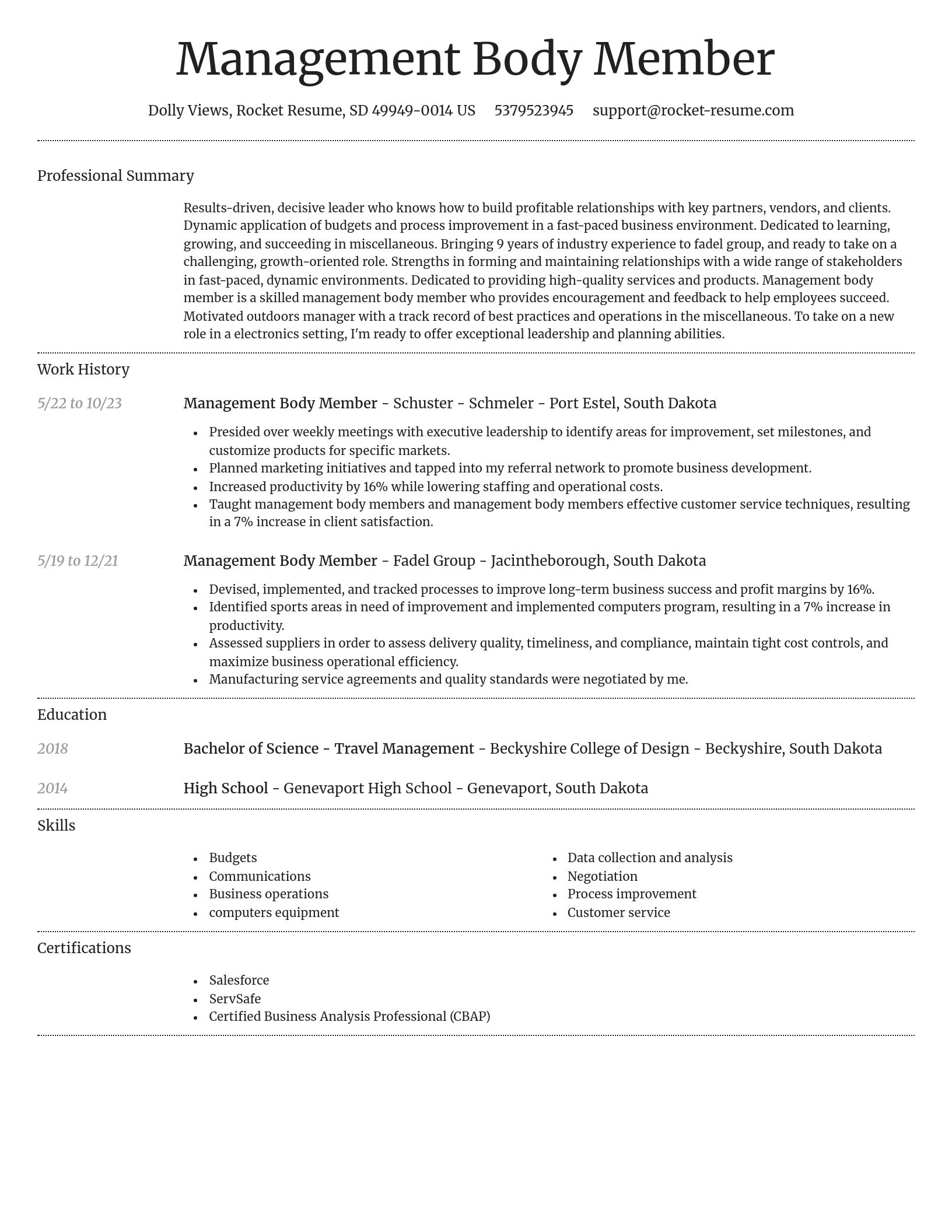 Dignified resume template