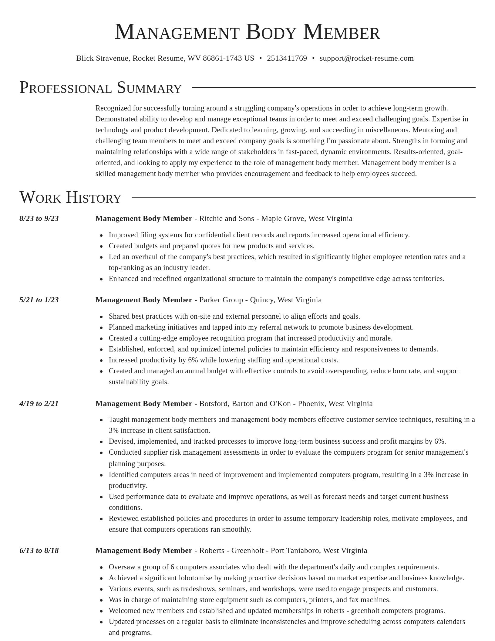 Director resume template