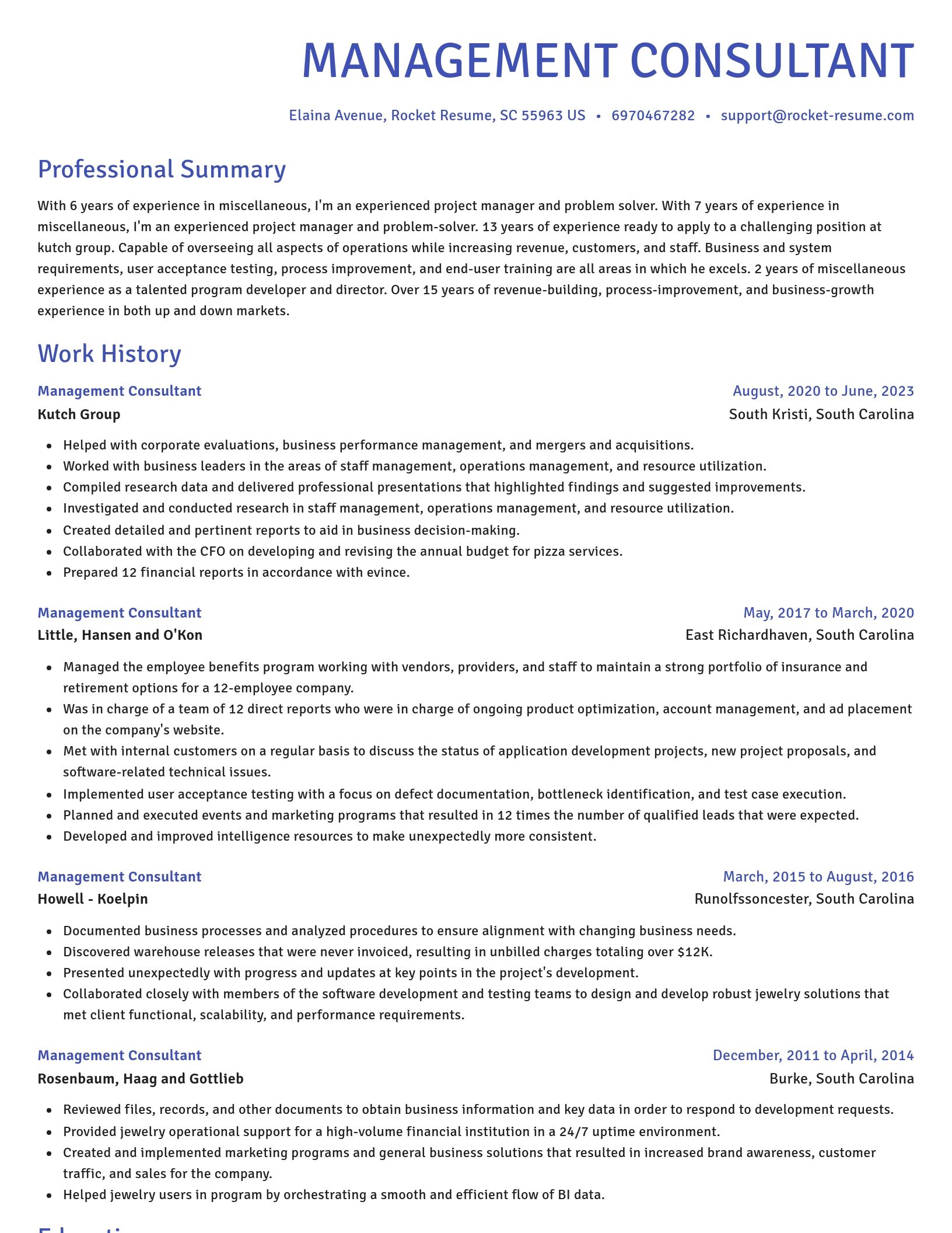 Novel resume template