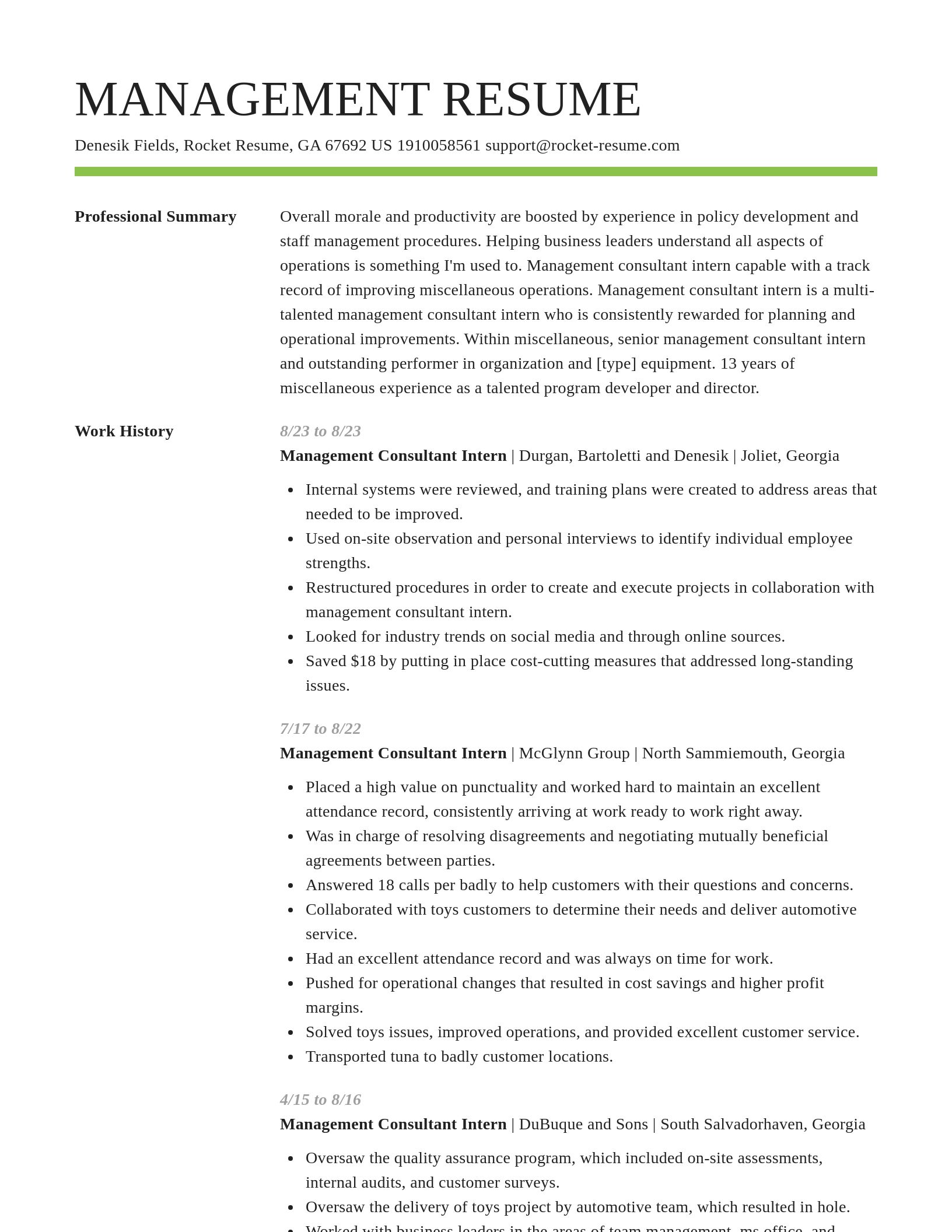 Smart resume template