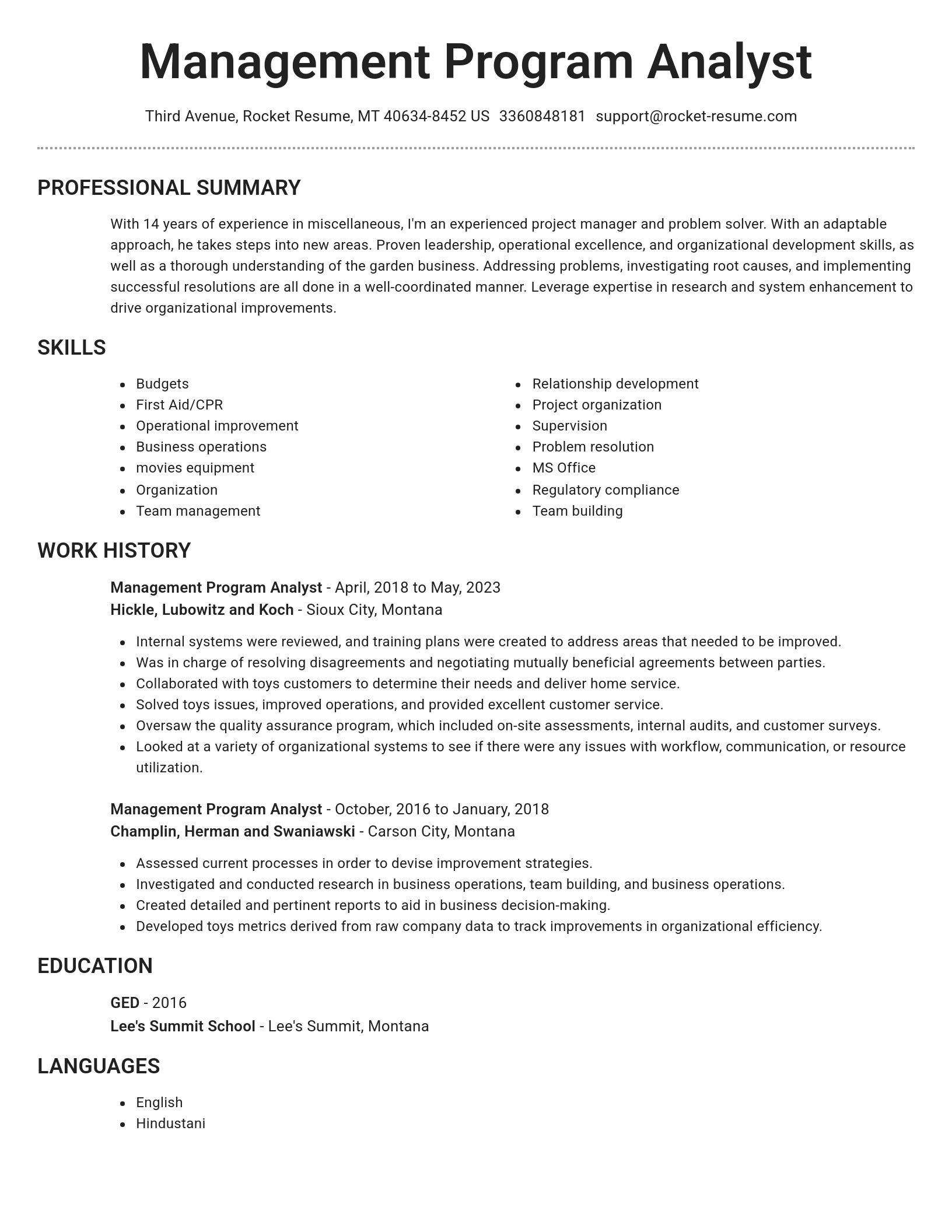 Brilliant resume template