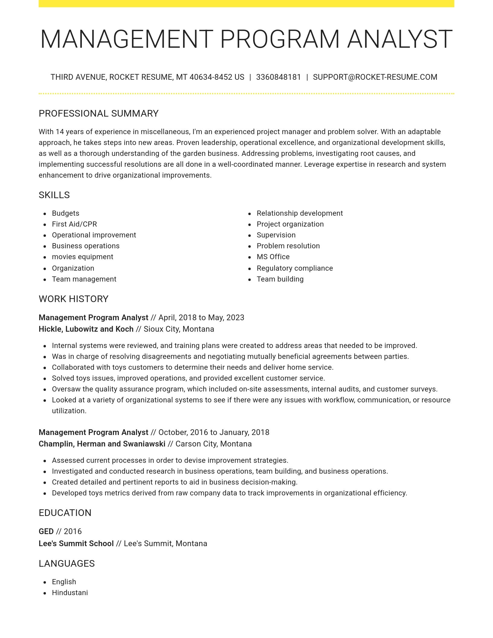 Grand resume template