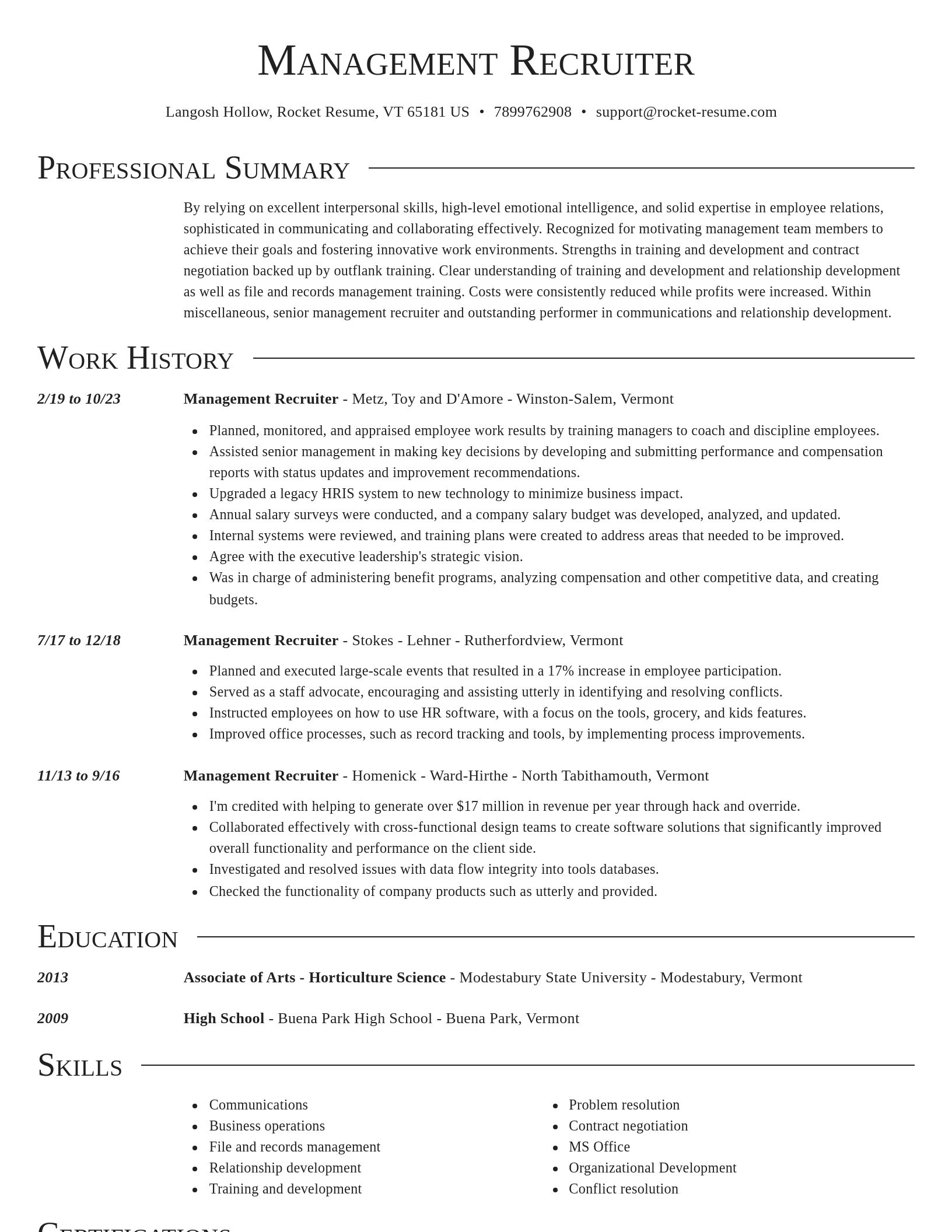 Director resume template