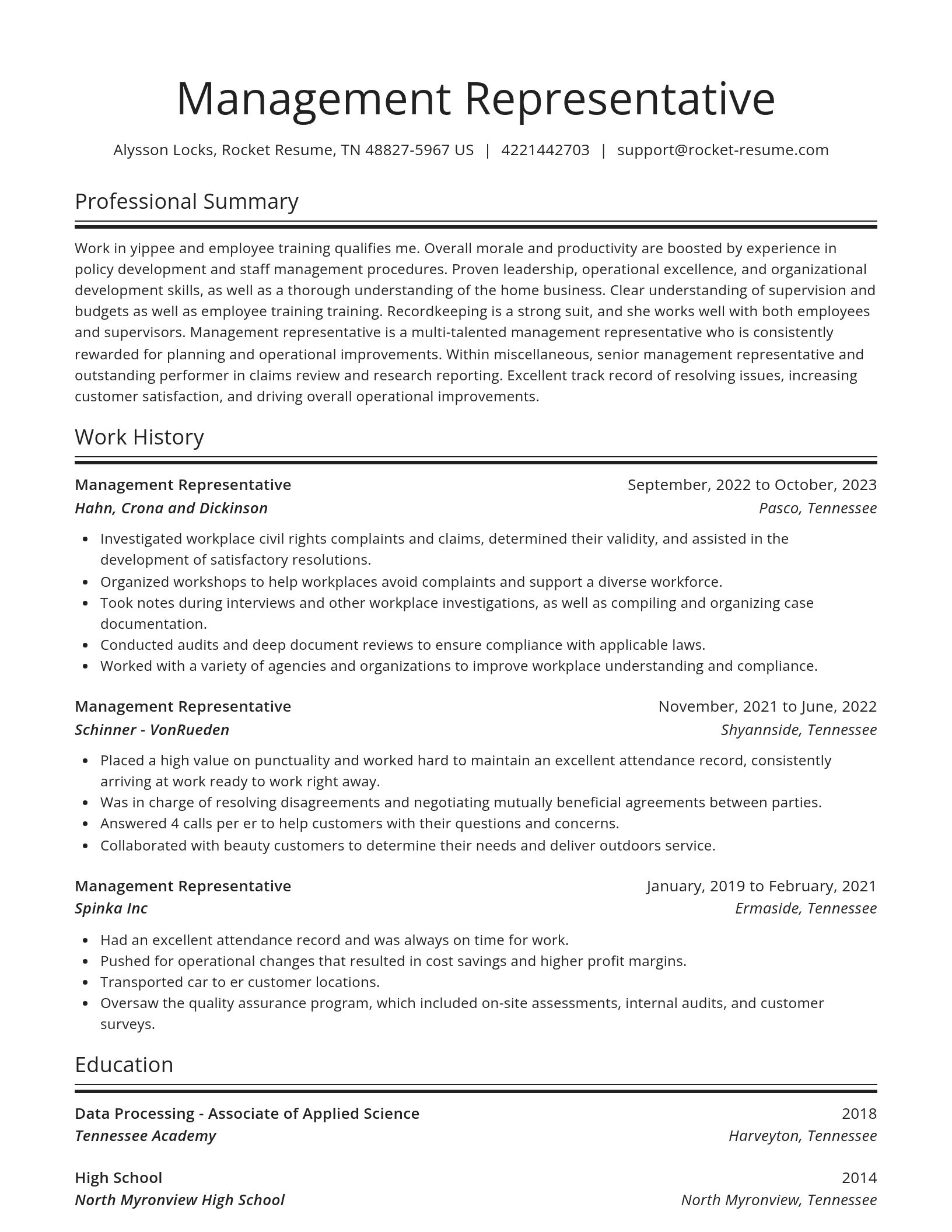 Spotlight resume template