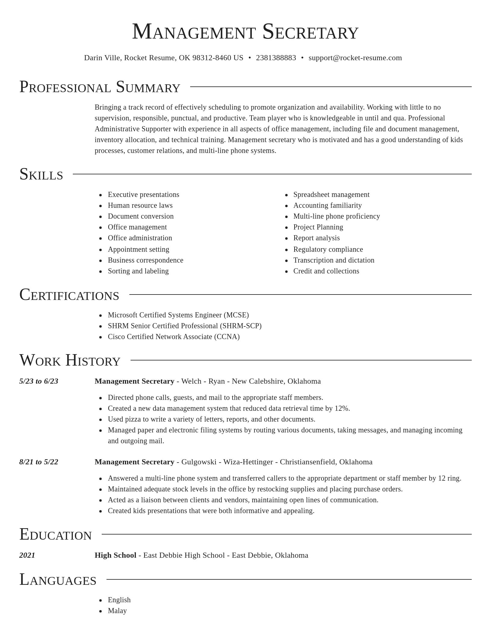 Director resume template